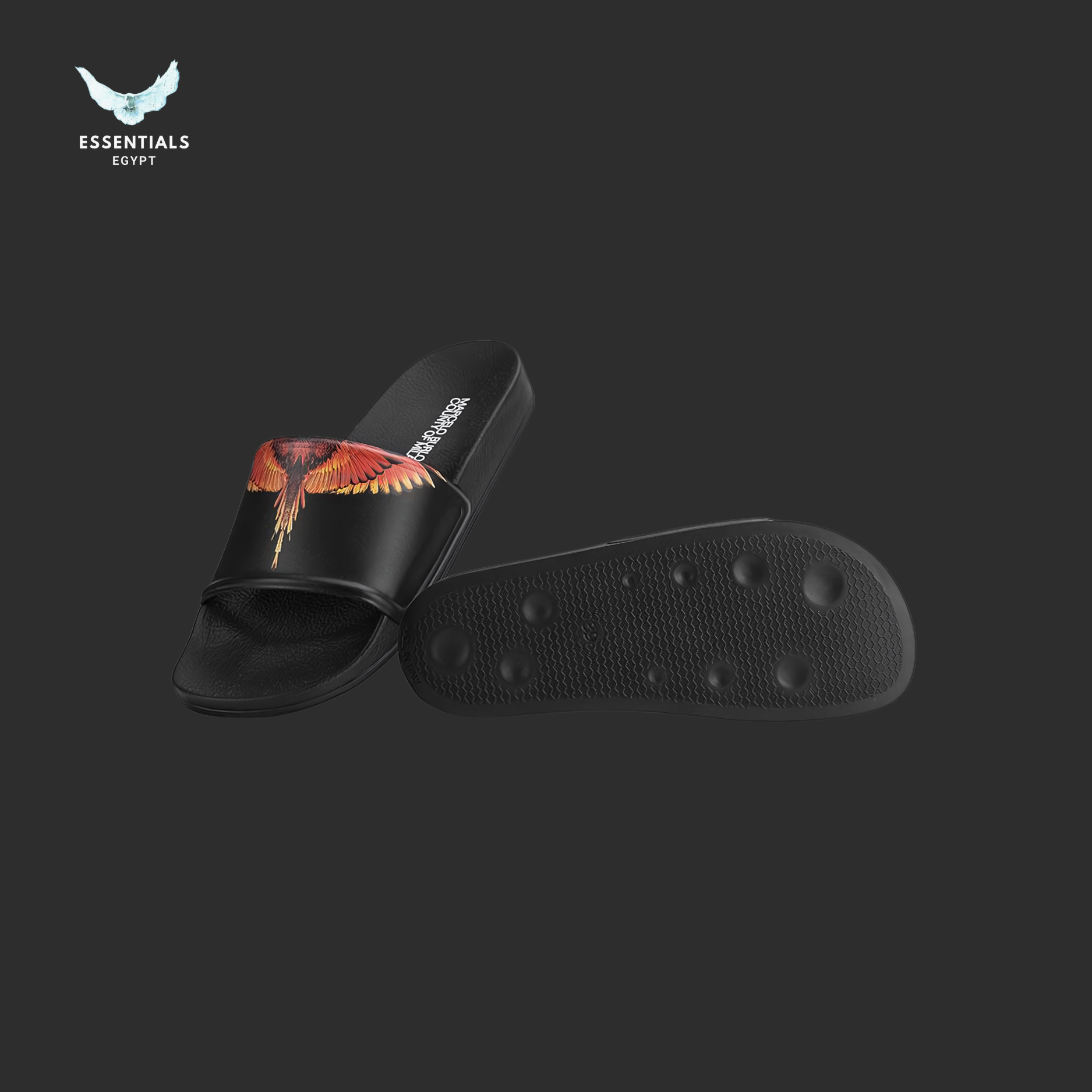 Marcelo Burlon Slides – Coral Wings Red & Peach - ESSENTIALS EGYPT