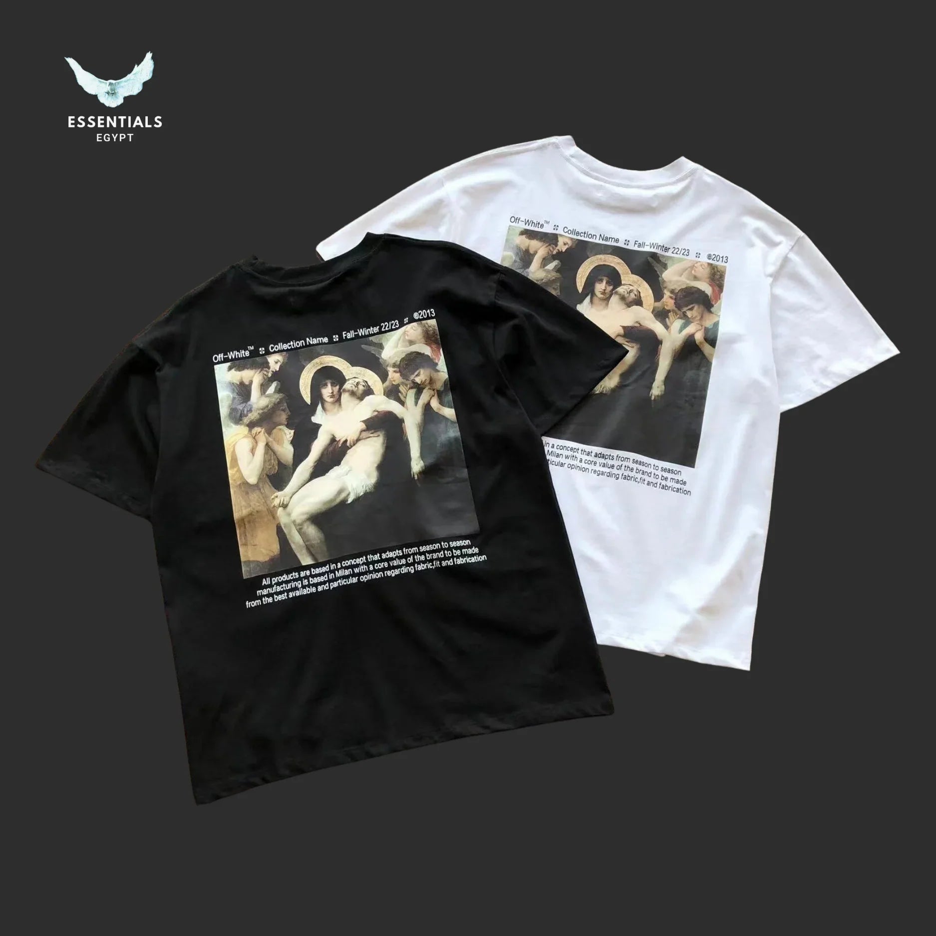 Off - White Caravaggio Angels Tee – Black/White - ESSENTIALS EGYPT