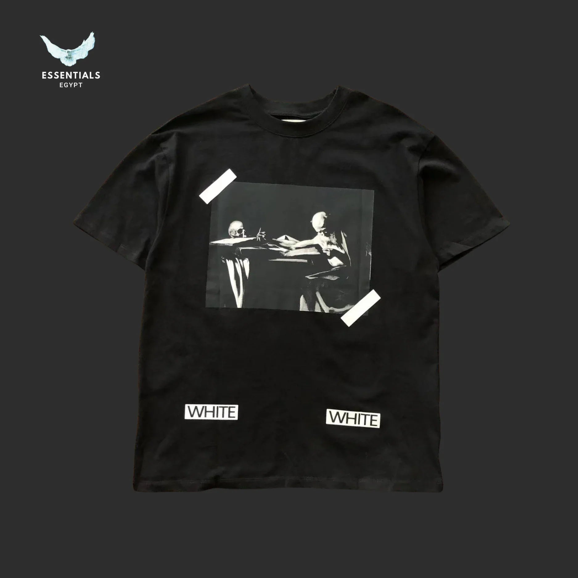 Off - White Diag Spray Tee – Black/White - ESSENTIALS EGYPT