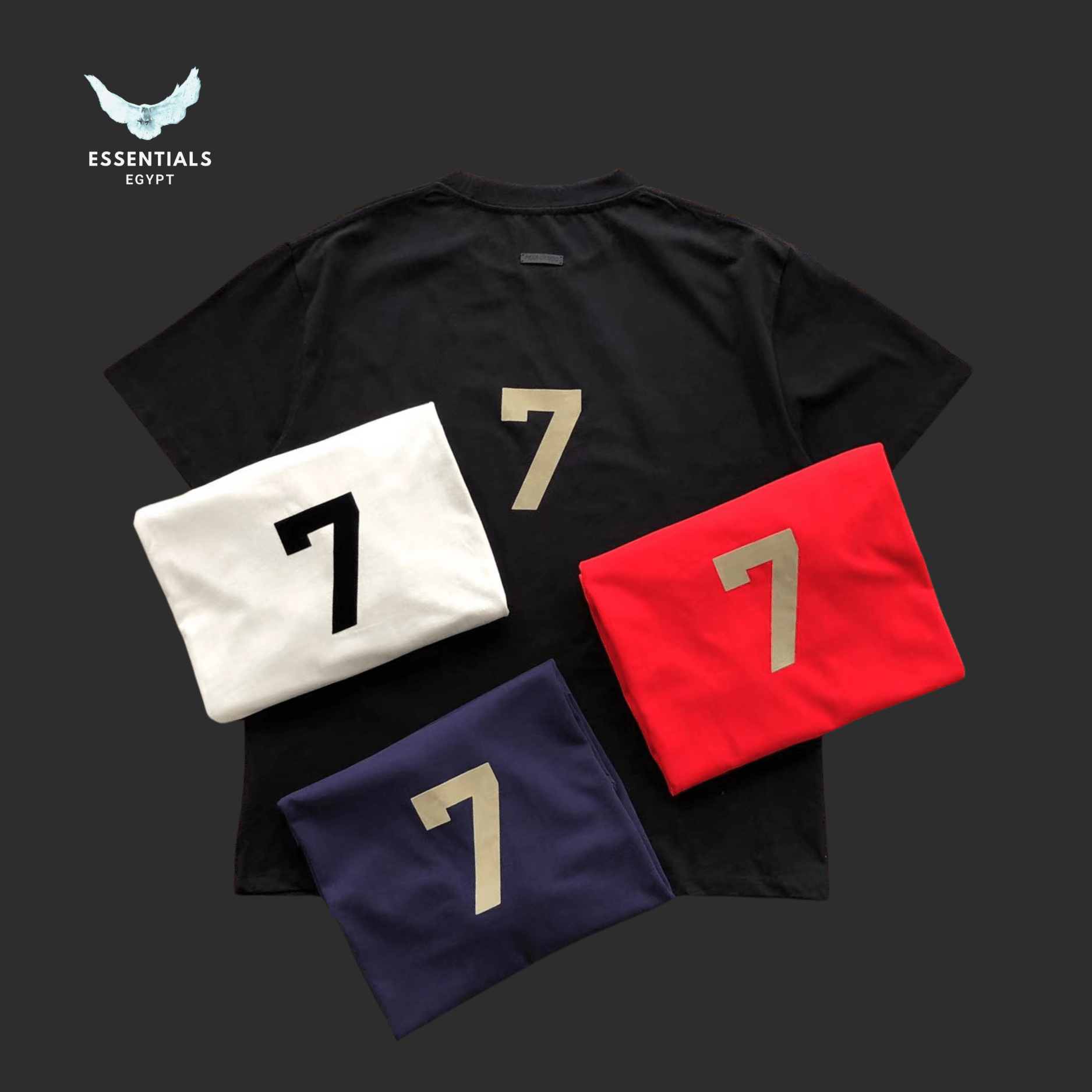 Essentials T-Shirt – Contrast 7 Logo - ESSENTIALS EGYPT