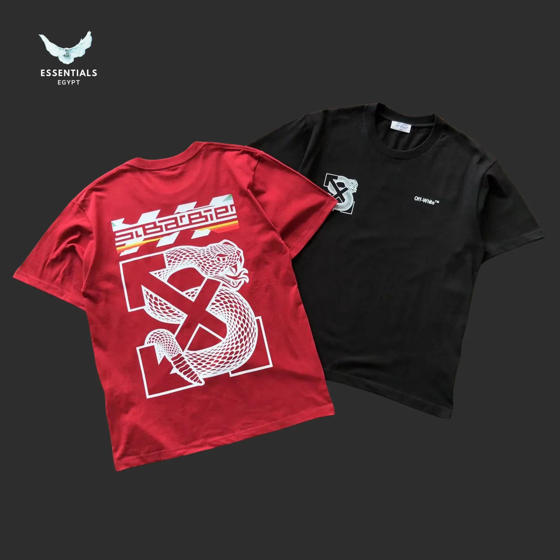 Off - White Racing Print Tee – Red/Black - ESSENTIALS EGYPT