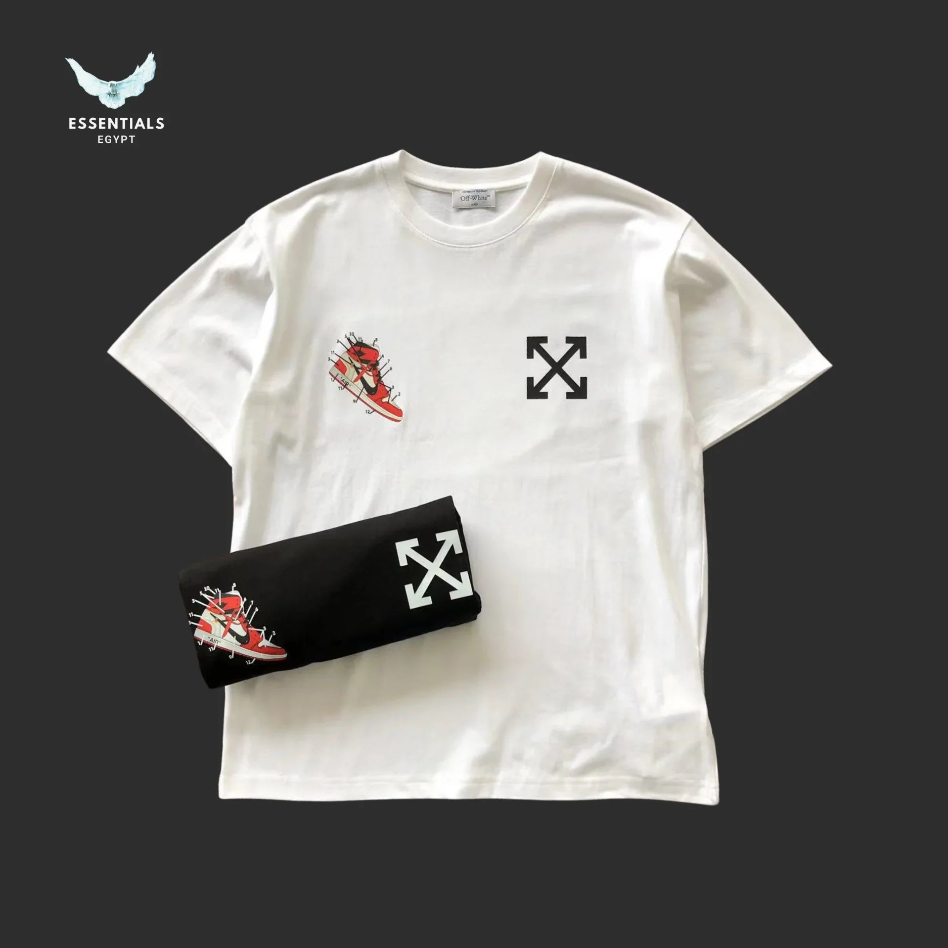 Off - White Ski Cartoon Tee – White/Black - ESSENTIALS EGYPT