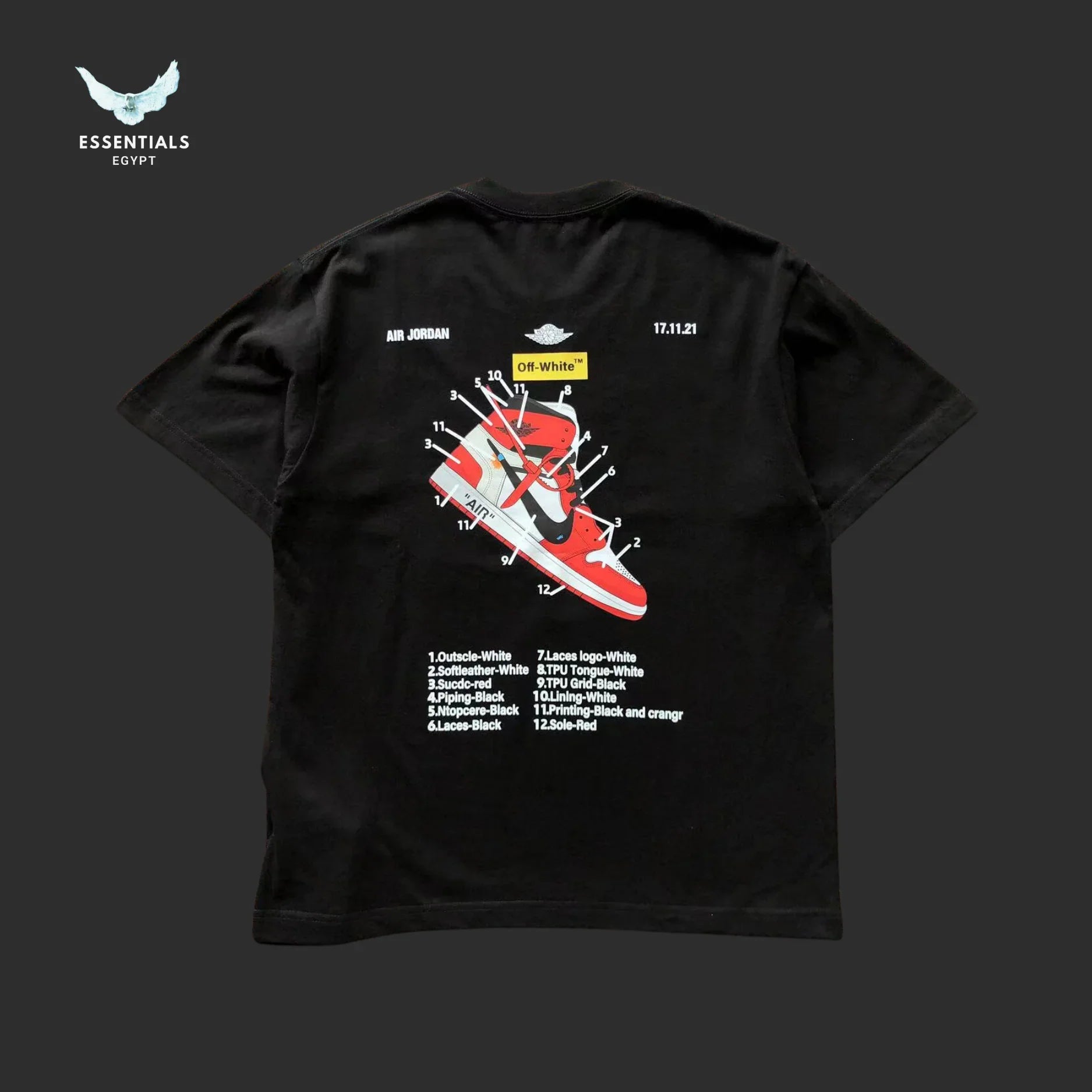 Off - White Ski Cartoon Tee – White/Black - ESSENTIALS EGYPT