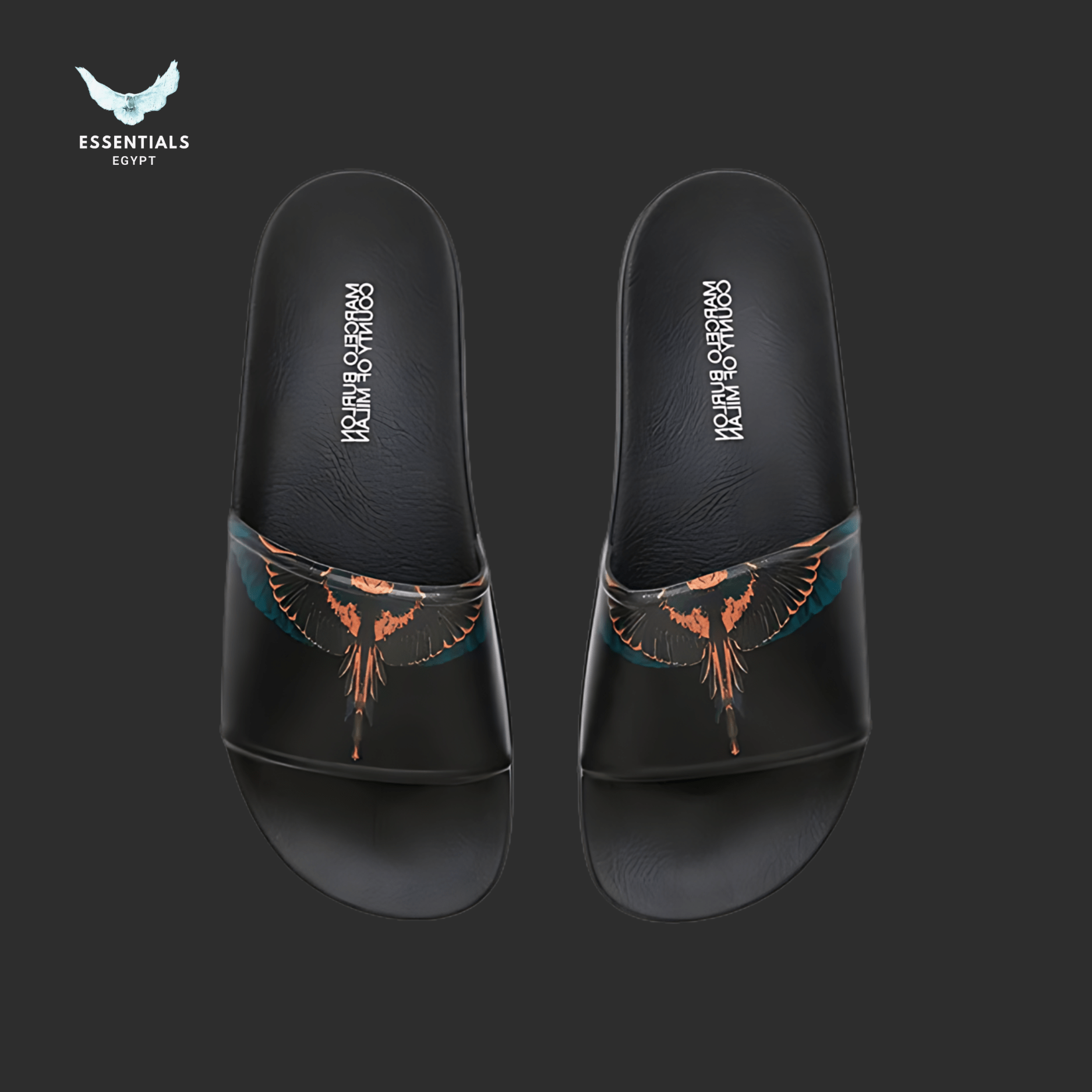 Marcelo Burlon Slides – Ember Wings Orange & Blue - ESSENTIALS EGYPT