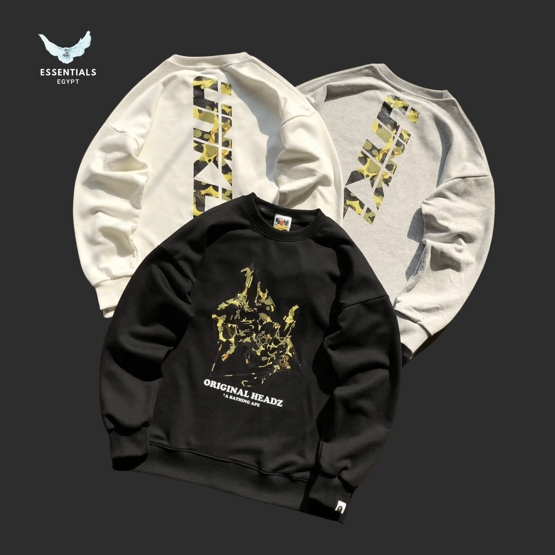 BAPE Sweater – Gold Graphic - ESSENTIALS EGYPT
