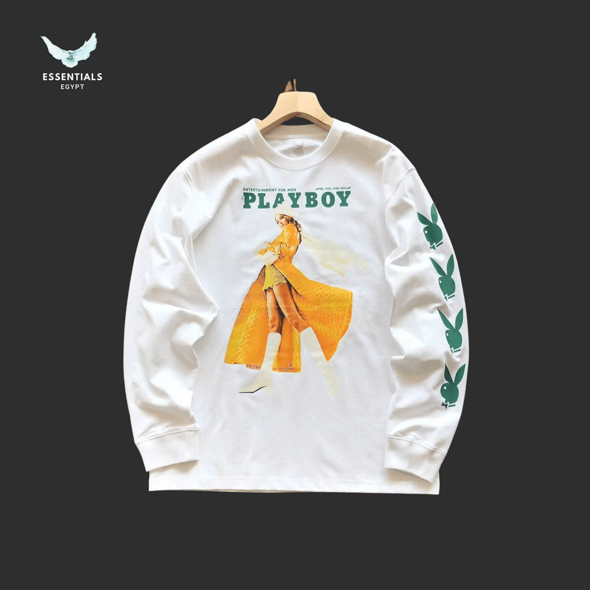 Playboy Long Sleeve T-Shirt – Clean Bunny Graphic - ESSENTIALS EGYPT