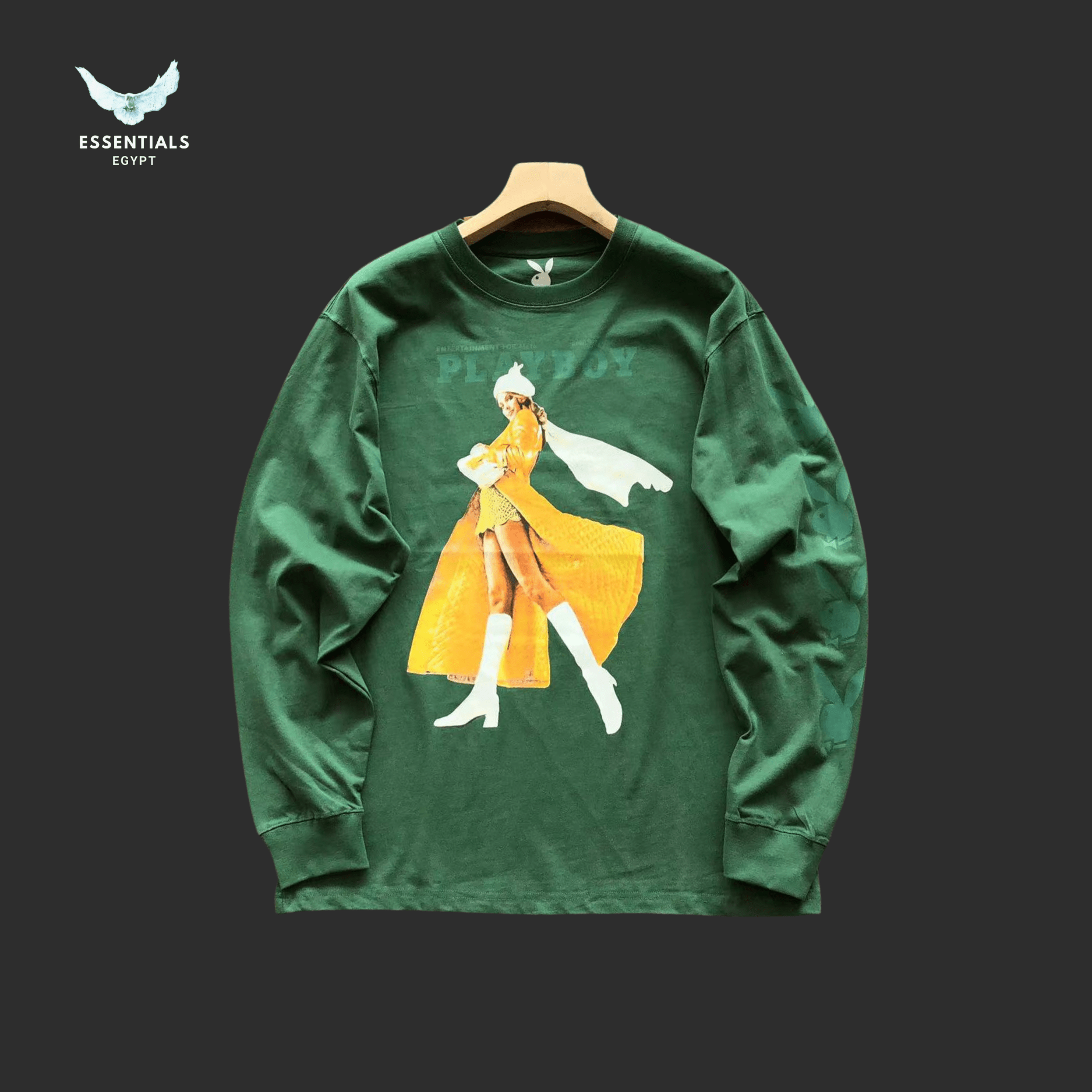 Playboy Long Sleeve T-Shirt – Clean Bunny Graphic - ESSENTIALS EGYPT