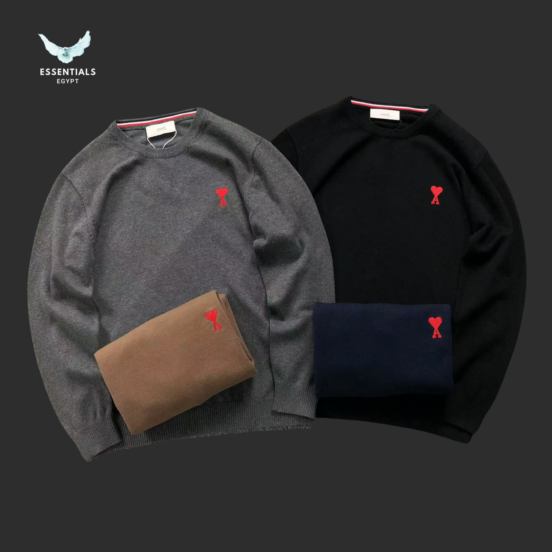 AMI Paris Sweatshirt – Red Heart Classic - ESSENTIALS EGYPT