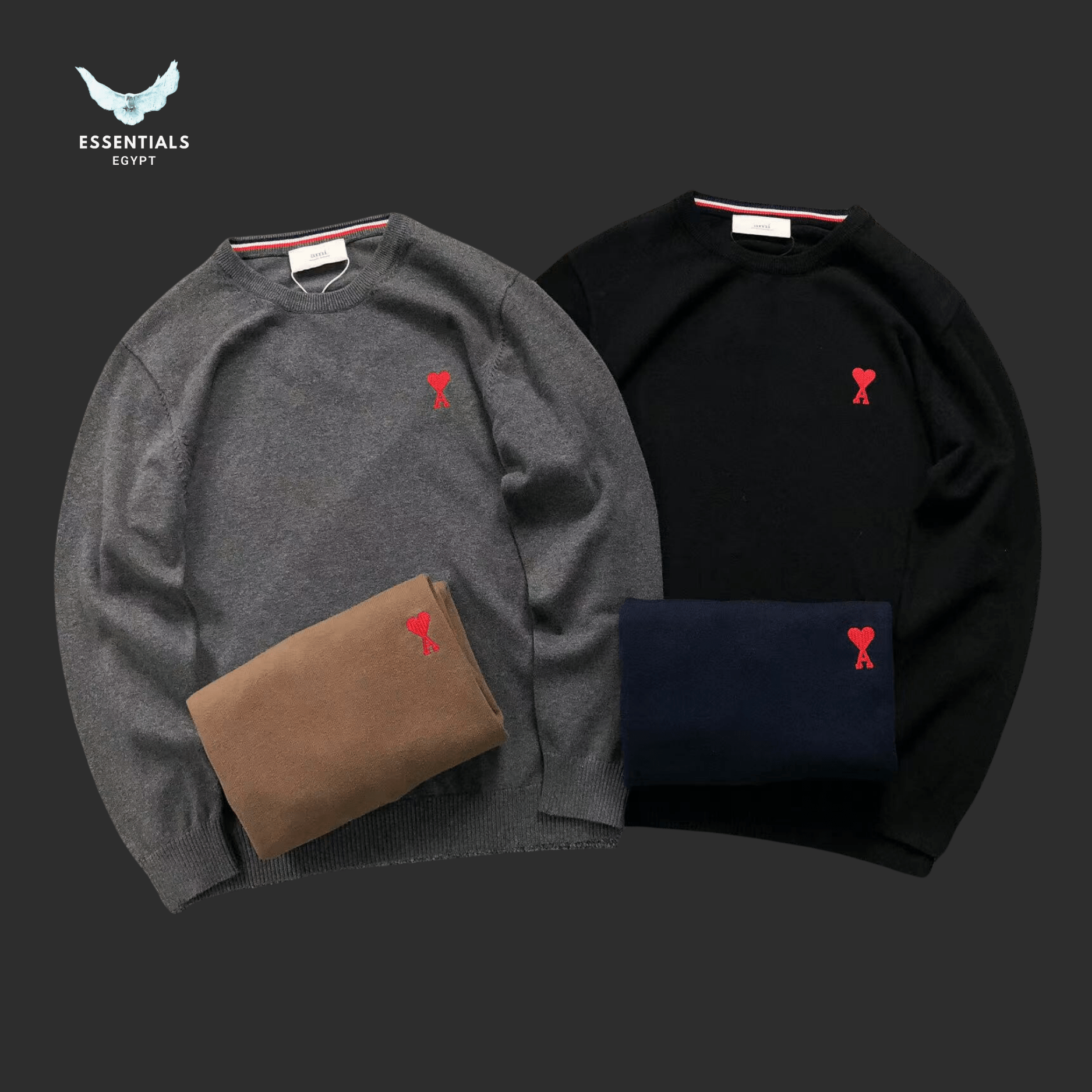 AMI Paris Sweatshirt – Red Heart Classic - ESSENTIALS EGYPT