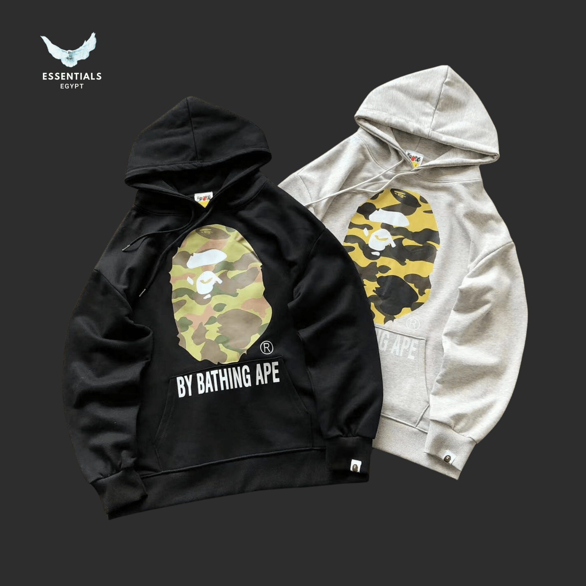 BAPE Hoodie – Green Camo Ape Face - ESSENTIALS EGYPT