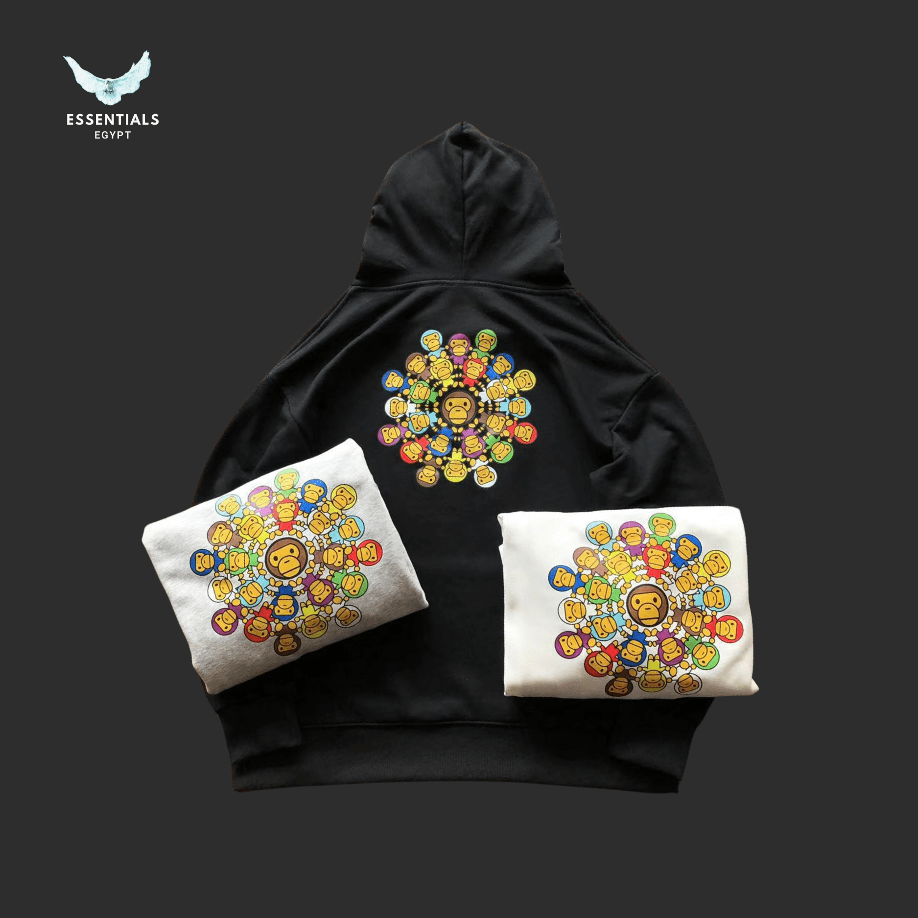 BAPE Hoodie – Rainbow Flower Print - ESSENTIALS EGYPT