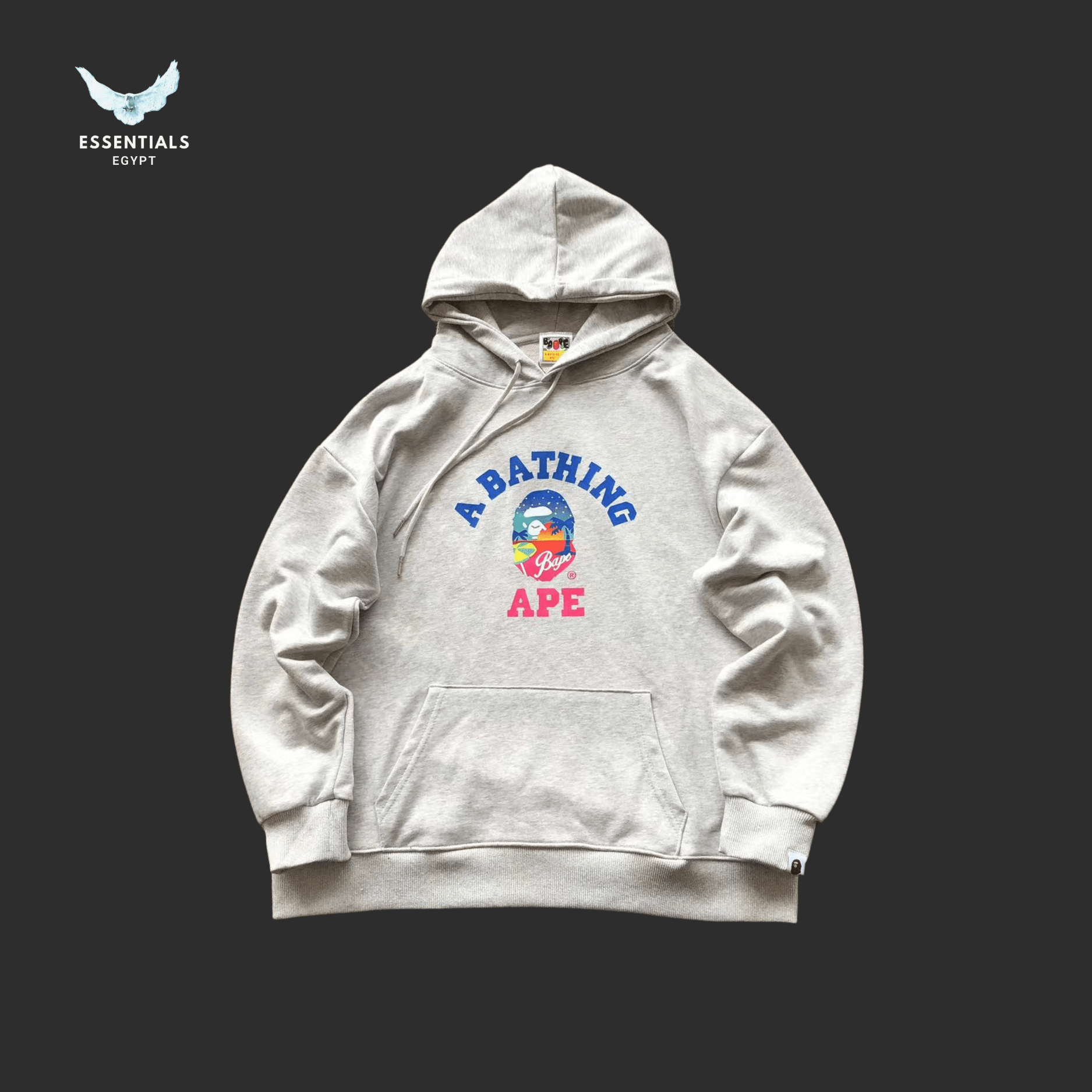 BAPE Hoodie – Red & Blue Ape Logo - ESSENTIALS EGYPT