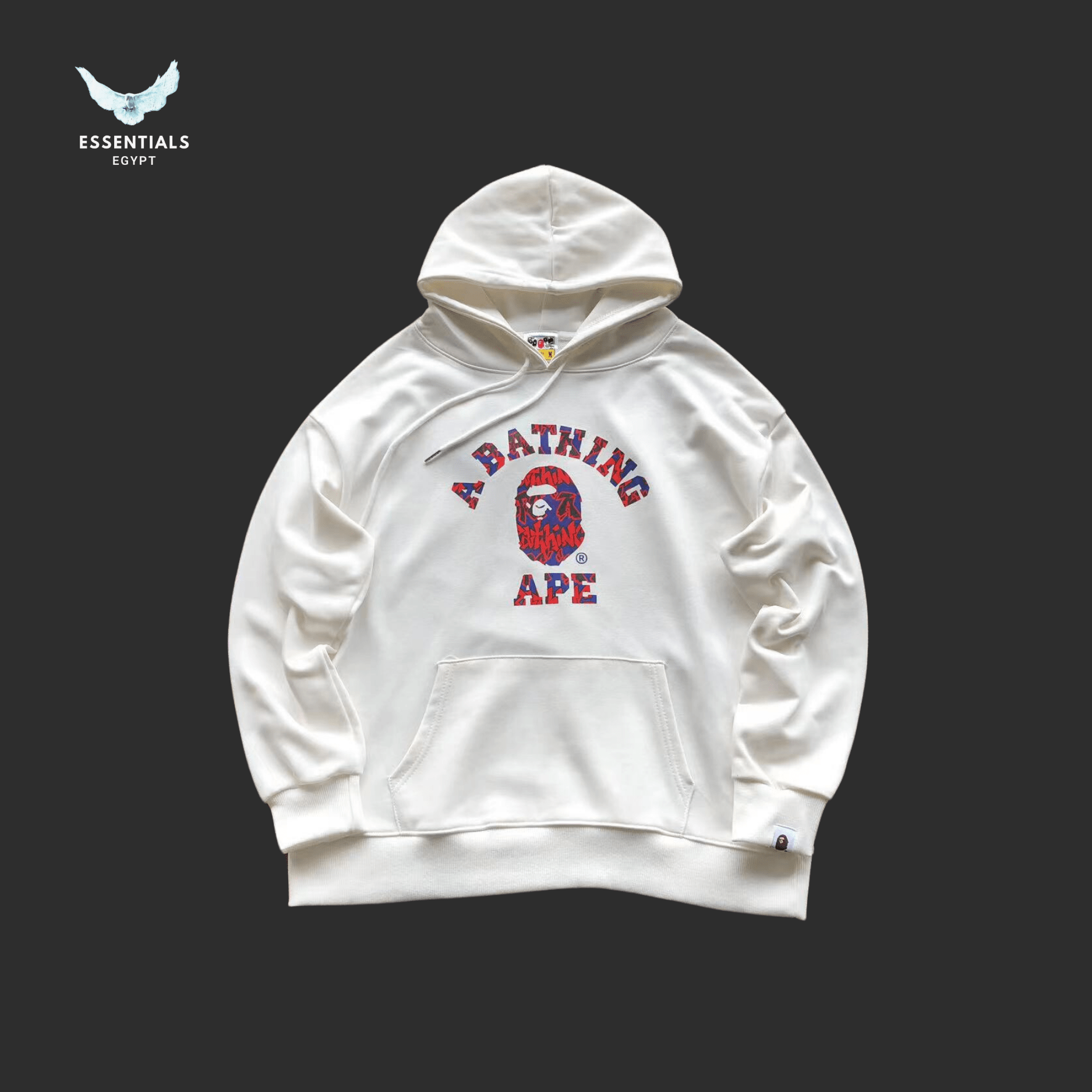 BAPE Hoodie – Red Ape Logo - ESSENTIALS EGYPT