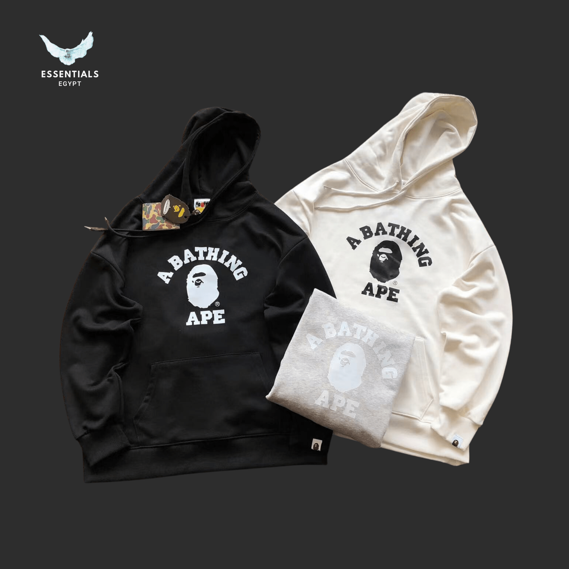 BAPE Ape Head Hoodie – Classic Black & White - ESSENTIALS EGYPT