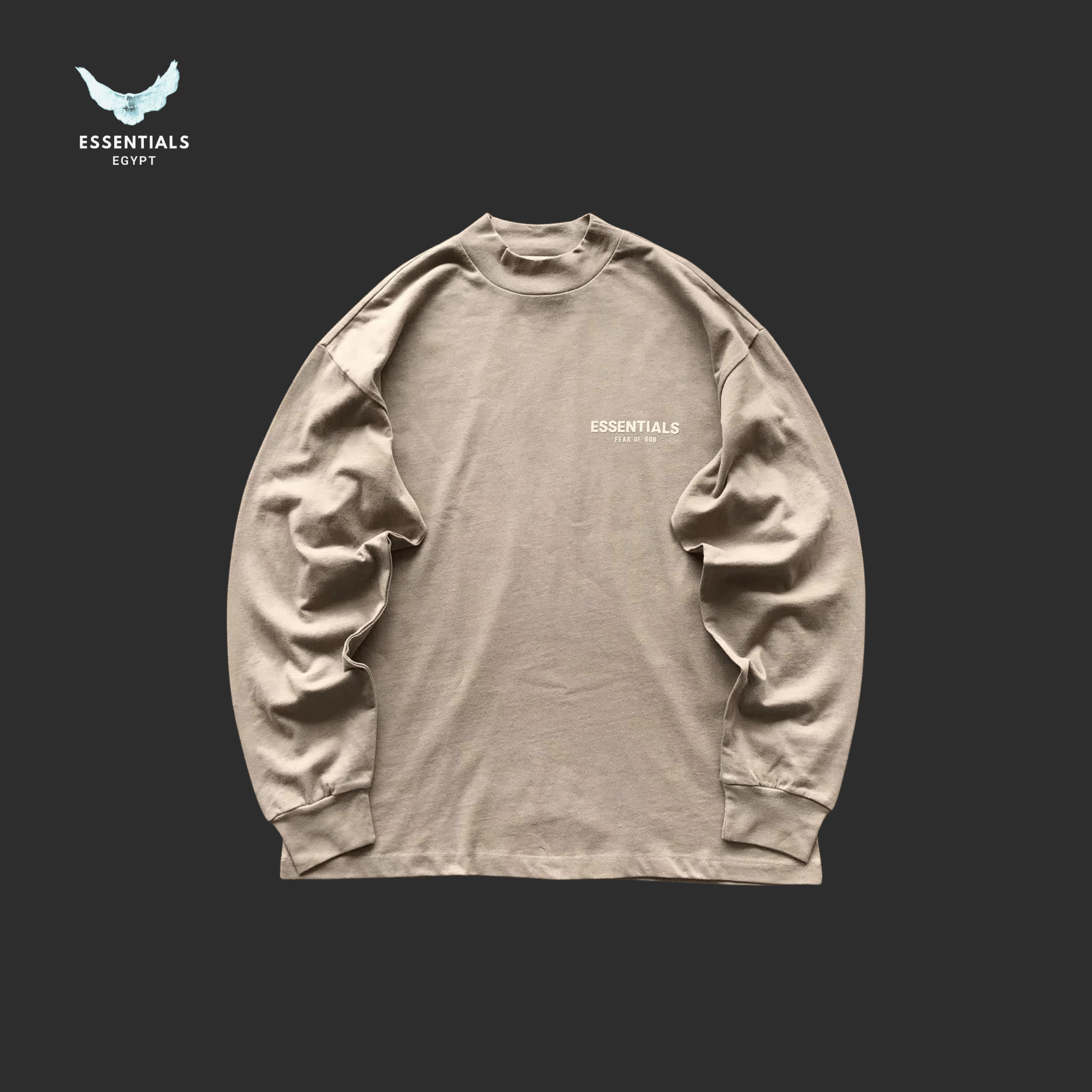 Essentials Long - Sleeve – Raised Chest Logo - ESSENTIALS EGYPT