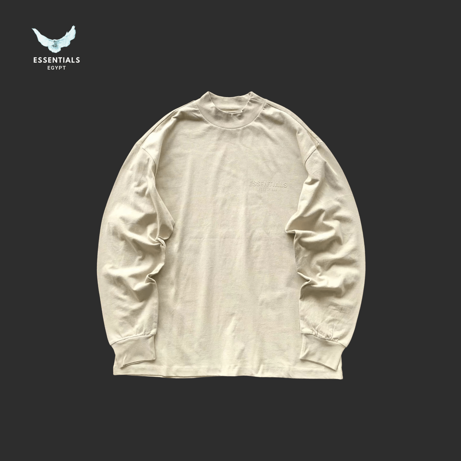 Essentials Long - Sleeve – Raised Chest Logo - ESSENTIALS EGYPT