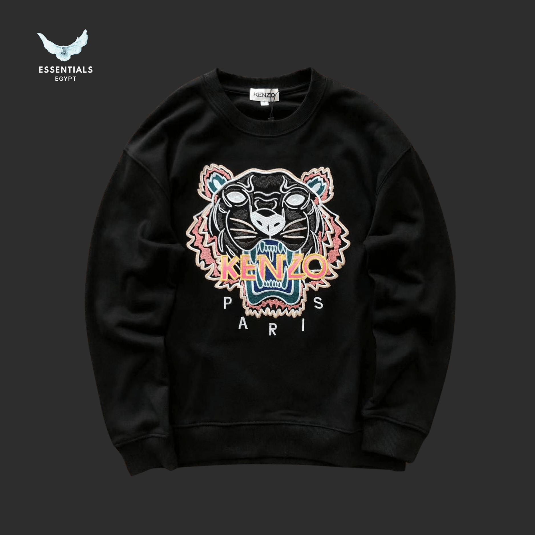 Kenzo Tiger Embroidered Sweater – Black & White - ESSENTIALS EGYPT