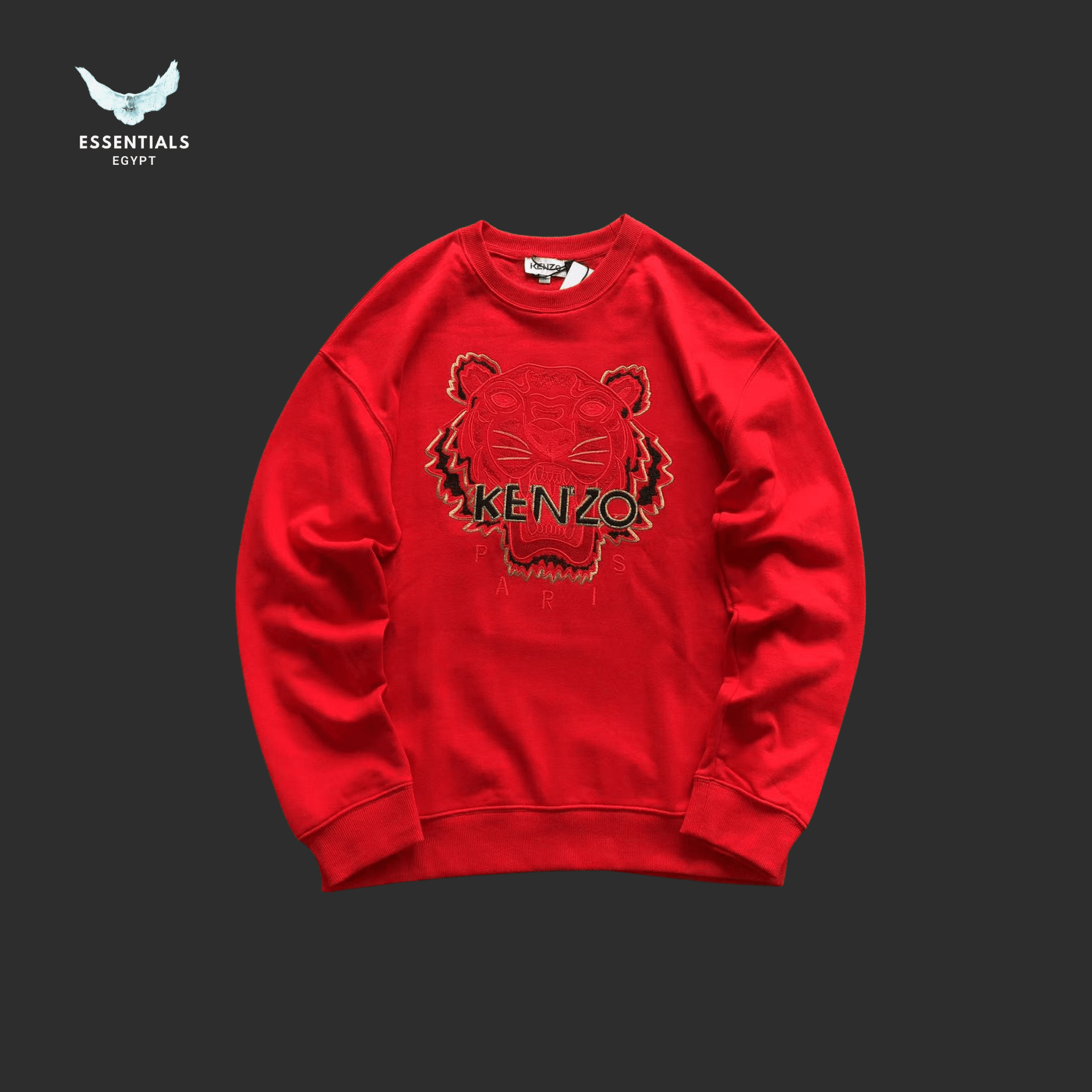 Kenzo Tiger Sweater – Red Outline Embroidery - ESSENTIALS EGYPT
