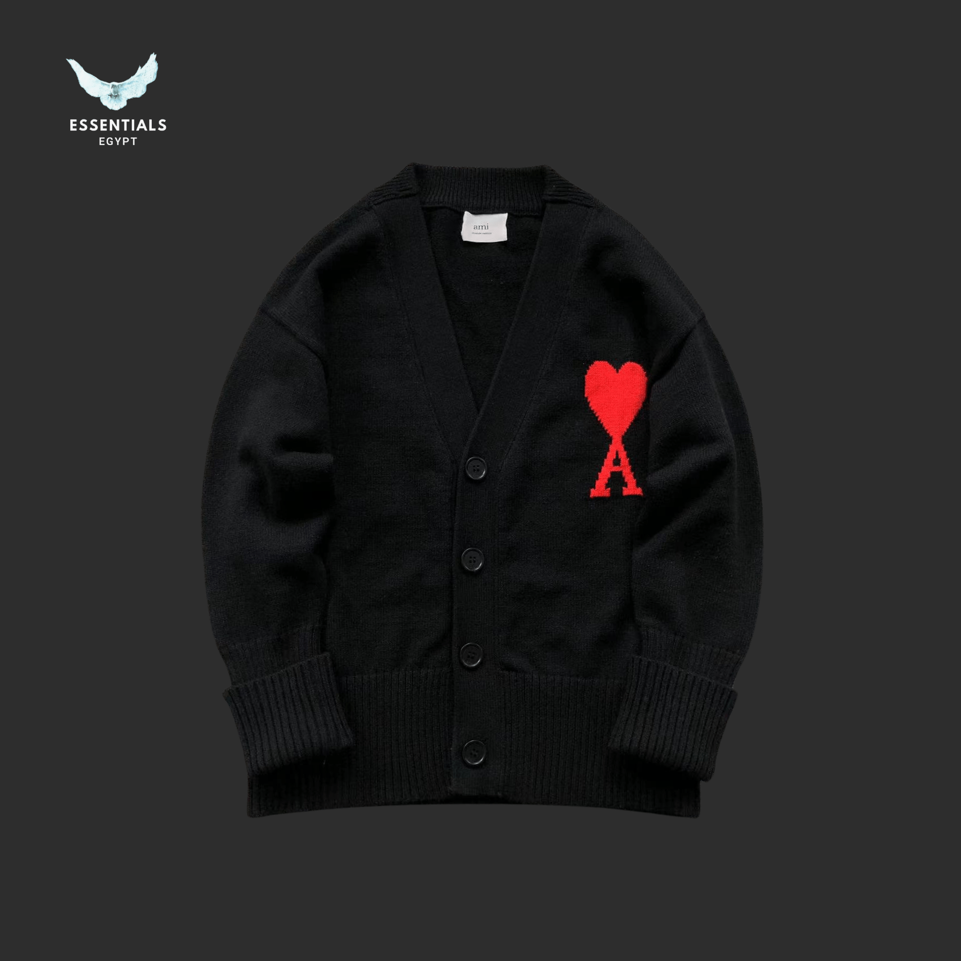 AMI Paris Sweatshirt – Embroidered Heart Crew - ESSENTIALS EGYPT