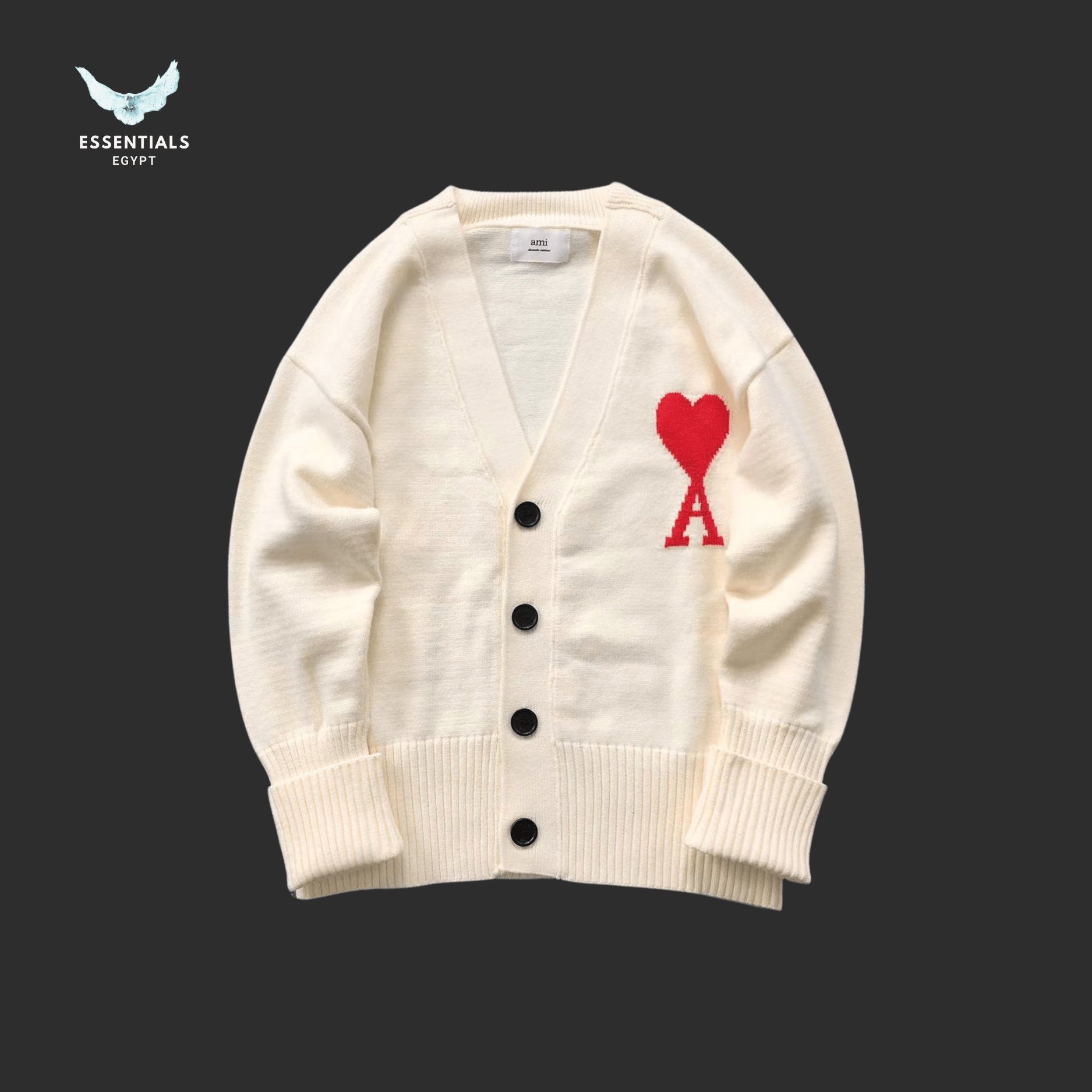 AMI Paris Sweatshirt – Embroidered Heart Crew - ESSENTIALS EGYPT