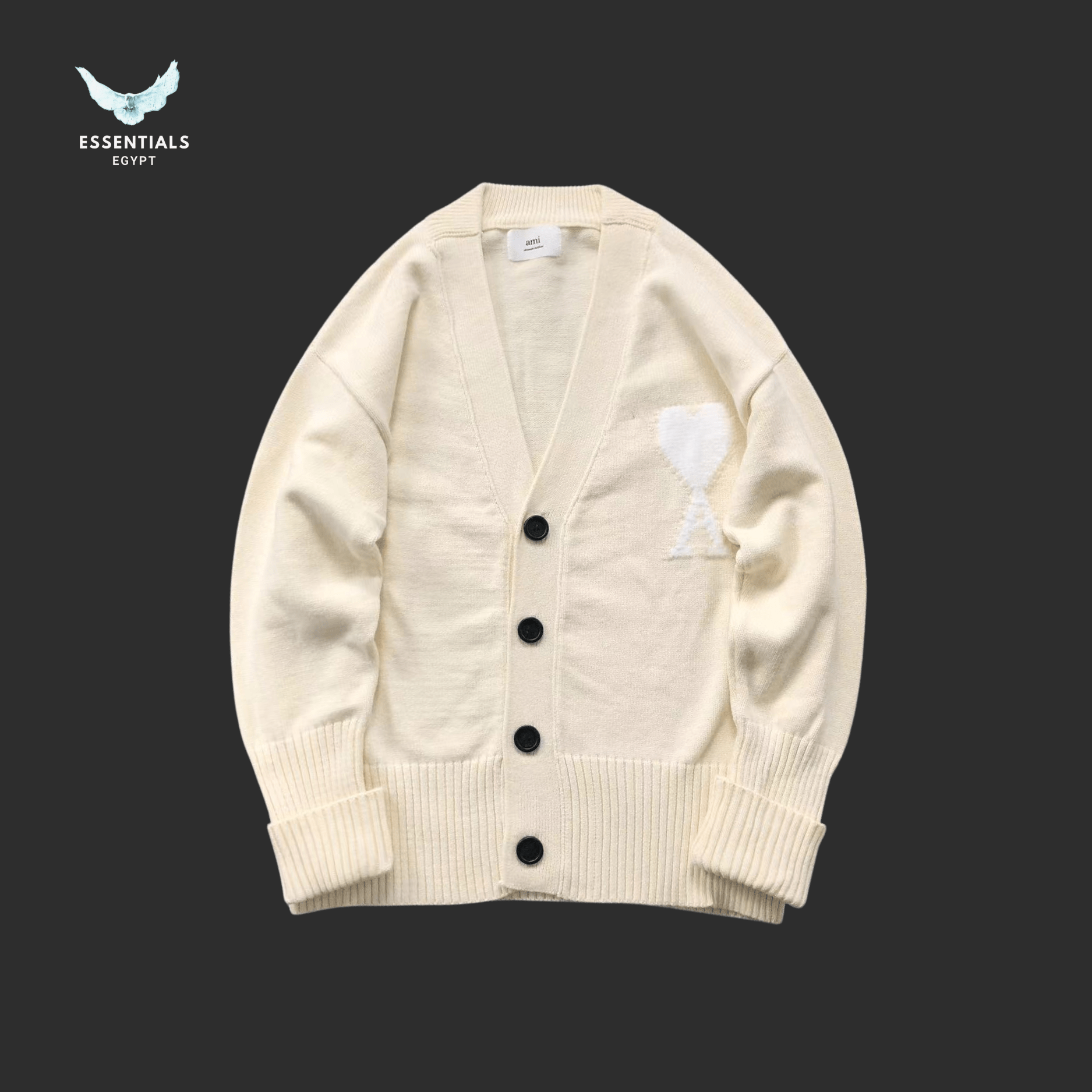 AMI Paris Sweatshirt – Embroidered Heart Crew - ESSENTIALS EGYPT