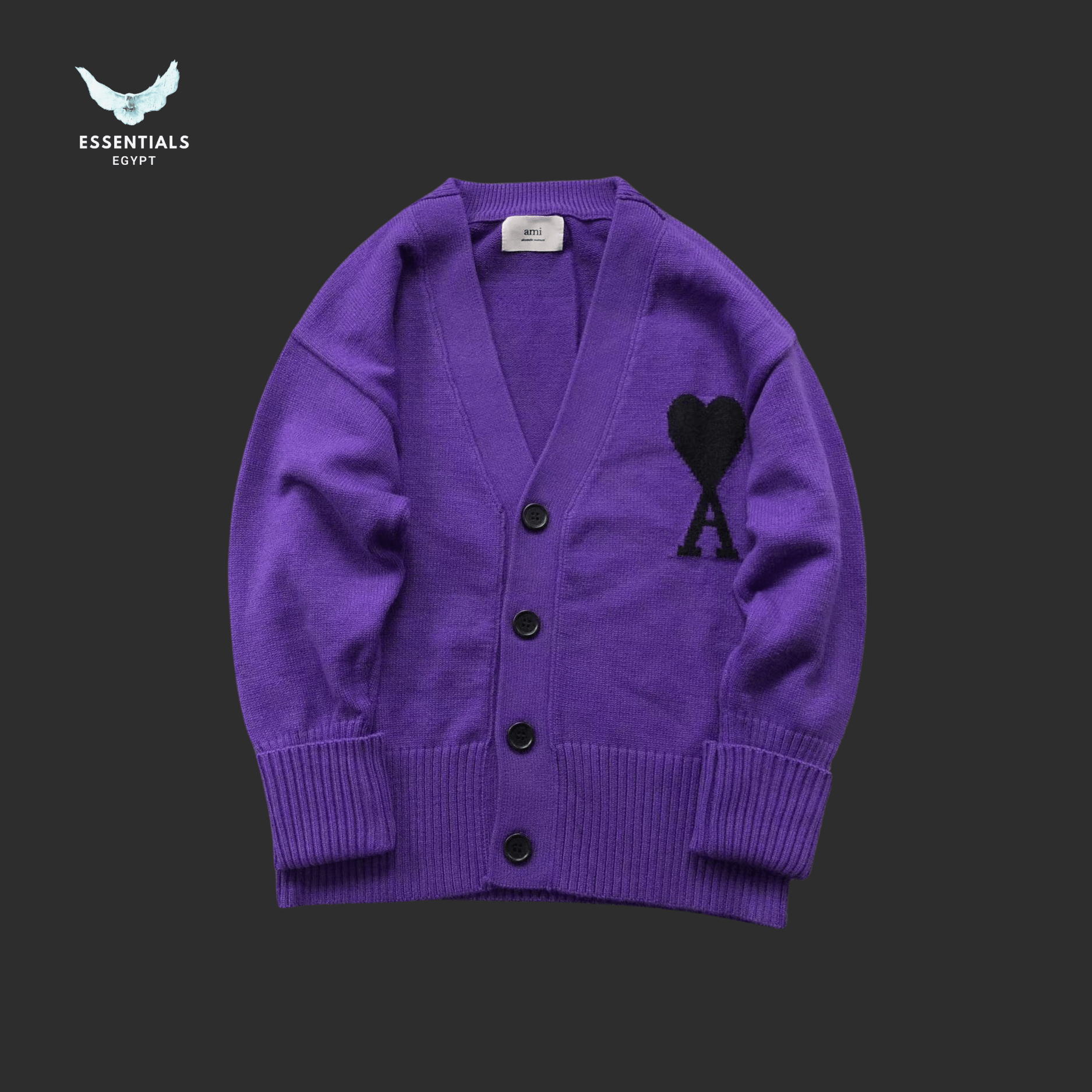AMI Paris Sweatshirt – Embroidered Heart Crew - ESSENTIALS EGYPT