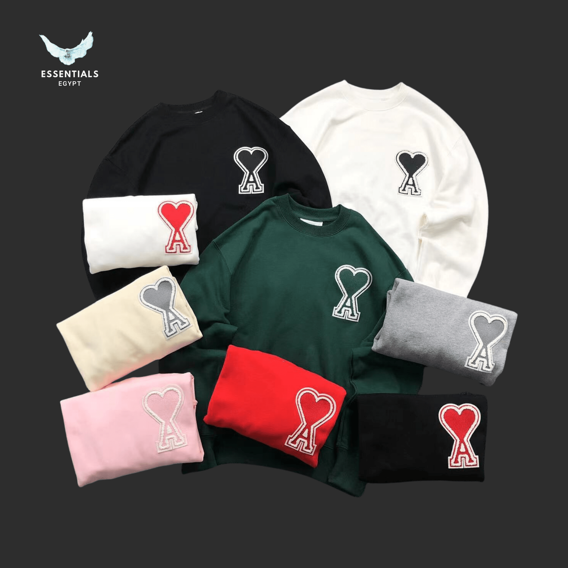 AMI Paris Sweatshirt – Tonal Logo Edition - ESSENTIALS EGYPT