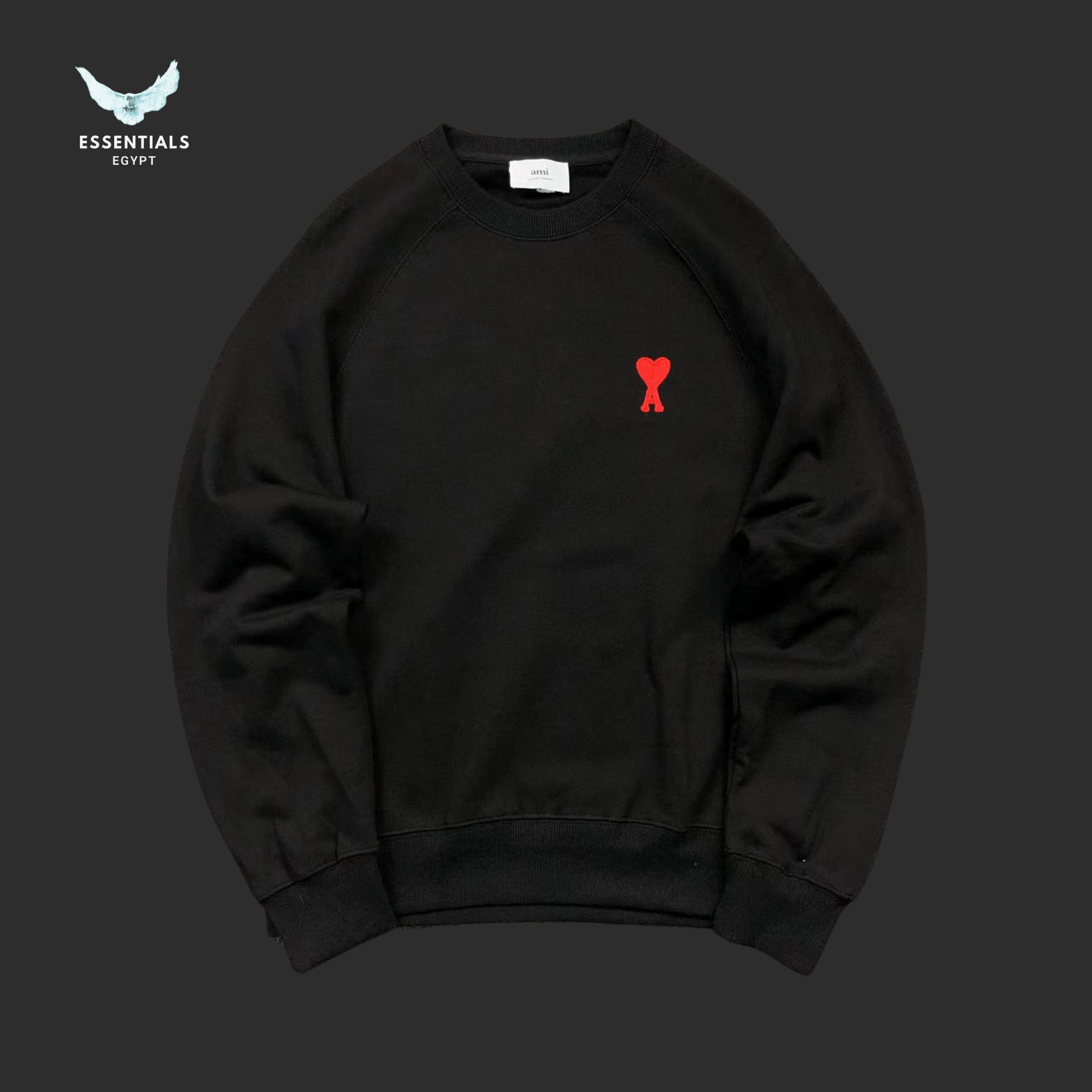 AMI Paris Sweatshirt – Everyday Fit Logo Crew - ESSENTIALS EGYPT