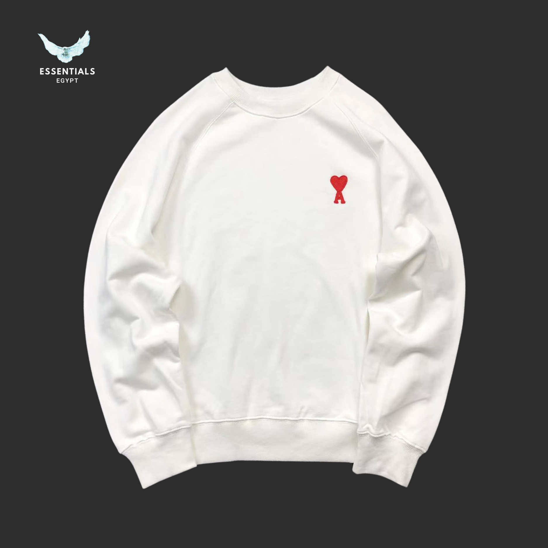 AMI Paris Sweatshirt – Everyday Fit Logo Crew - ESSENTIALS EGYPT