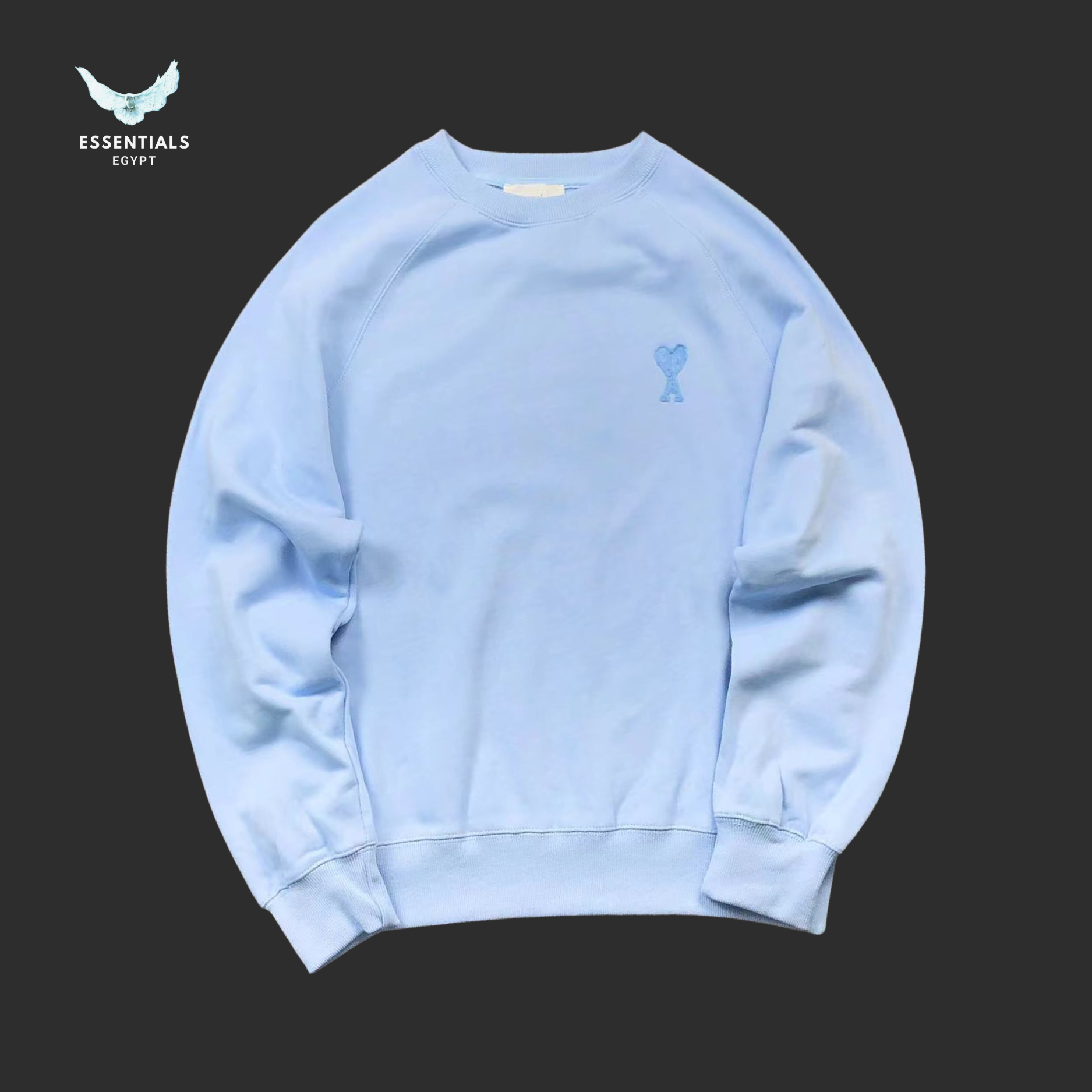 AMI Paris Sweatshirt – Everyday Fit Logo Crew - ESSENTIALS EGYPT