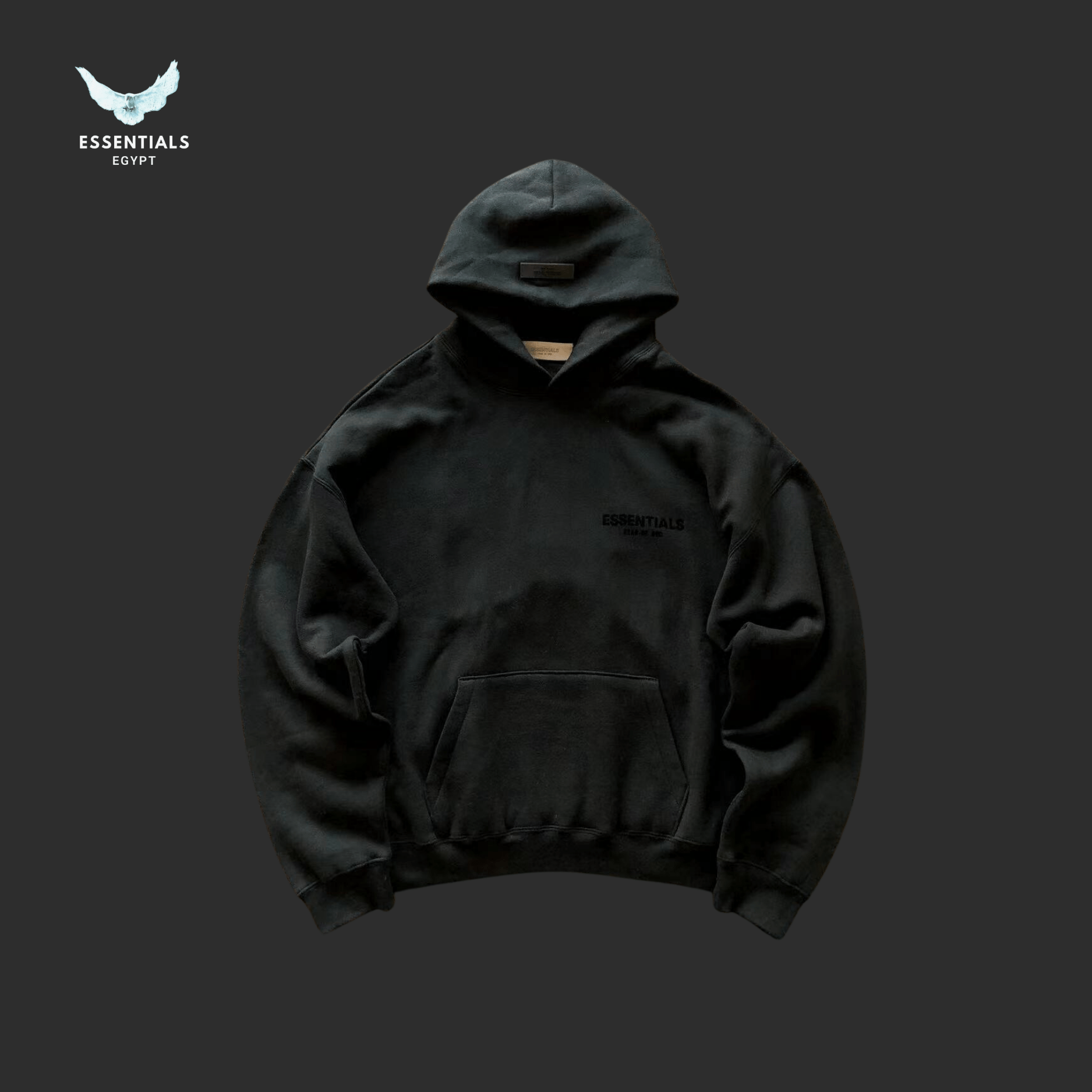 Essentials Hoodie – Front Logo - ESSENTIALS EGYPT Black