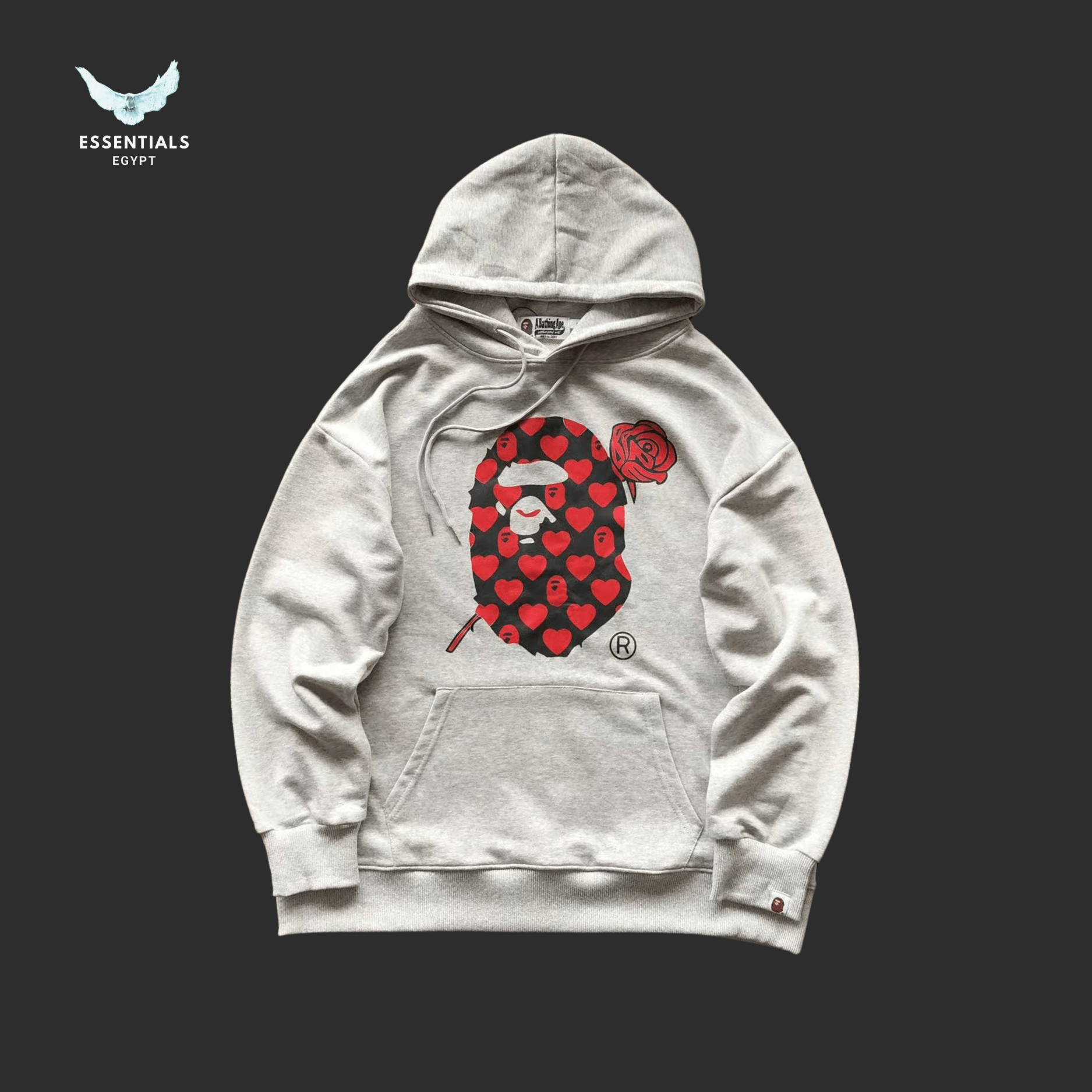 BAPE Heart Camo Ape Hoodie – Red - ESSENTIALS EGYPT