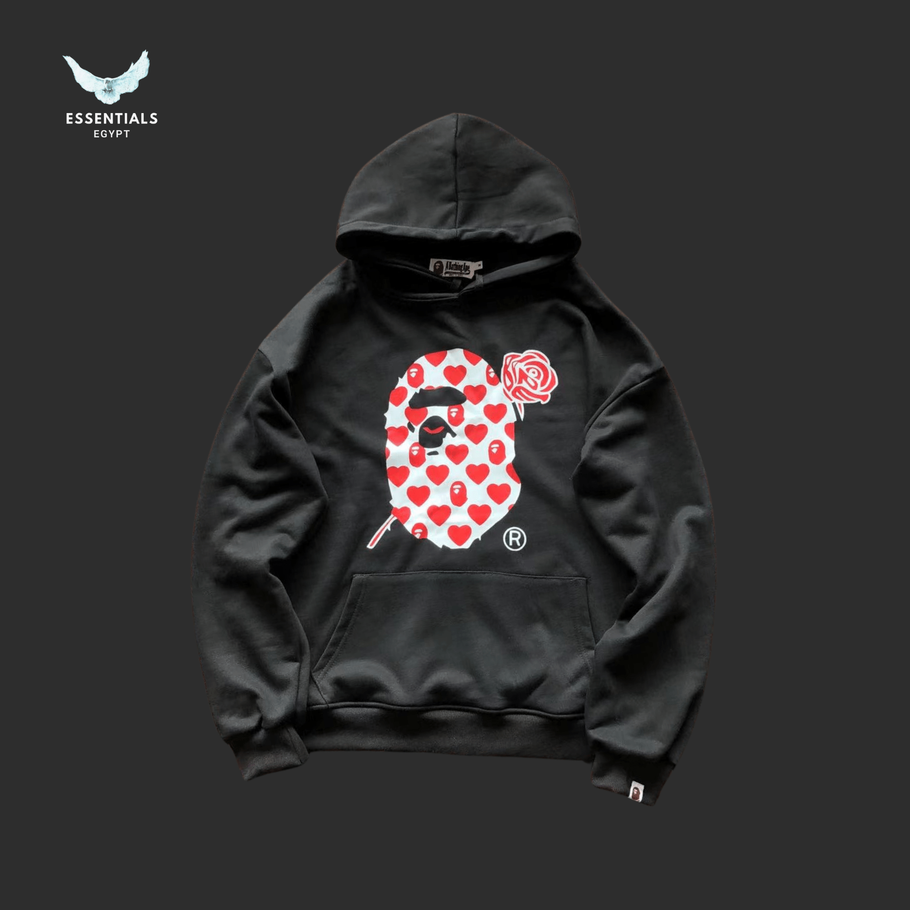 BAPE Heart Camo Ape Hoodie – Red - ESSENTIALS EGYPT