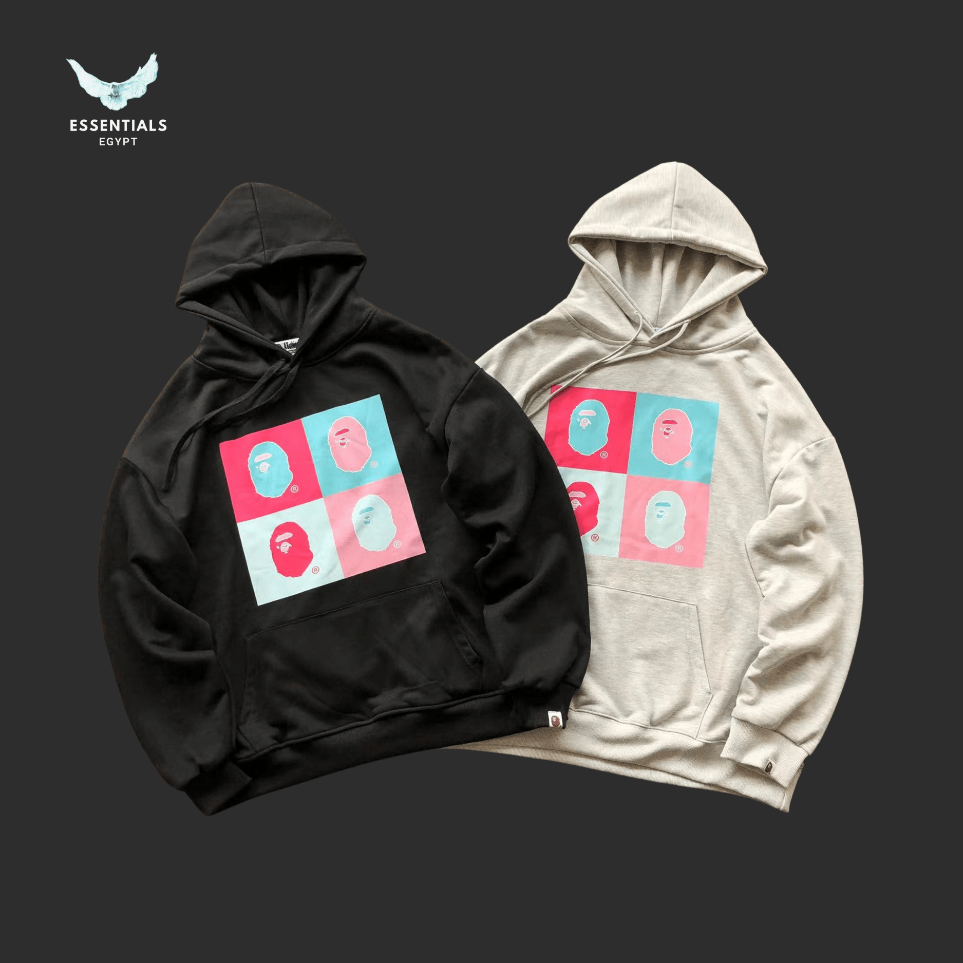 BAPE Pop Art Ape Hoodie – 4 Face Grid - ESSENTIALS EGYPT