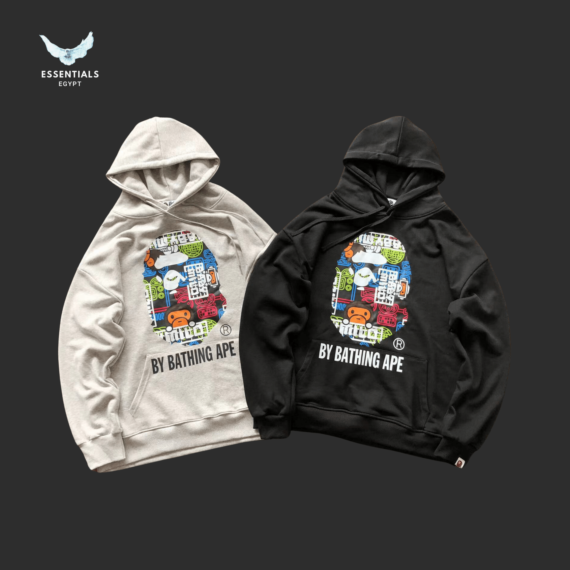 BAPE Multi - Ape Grid Hoodie – Black & Beige - ESSENTIALS EGYPT