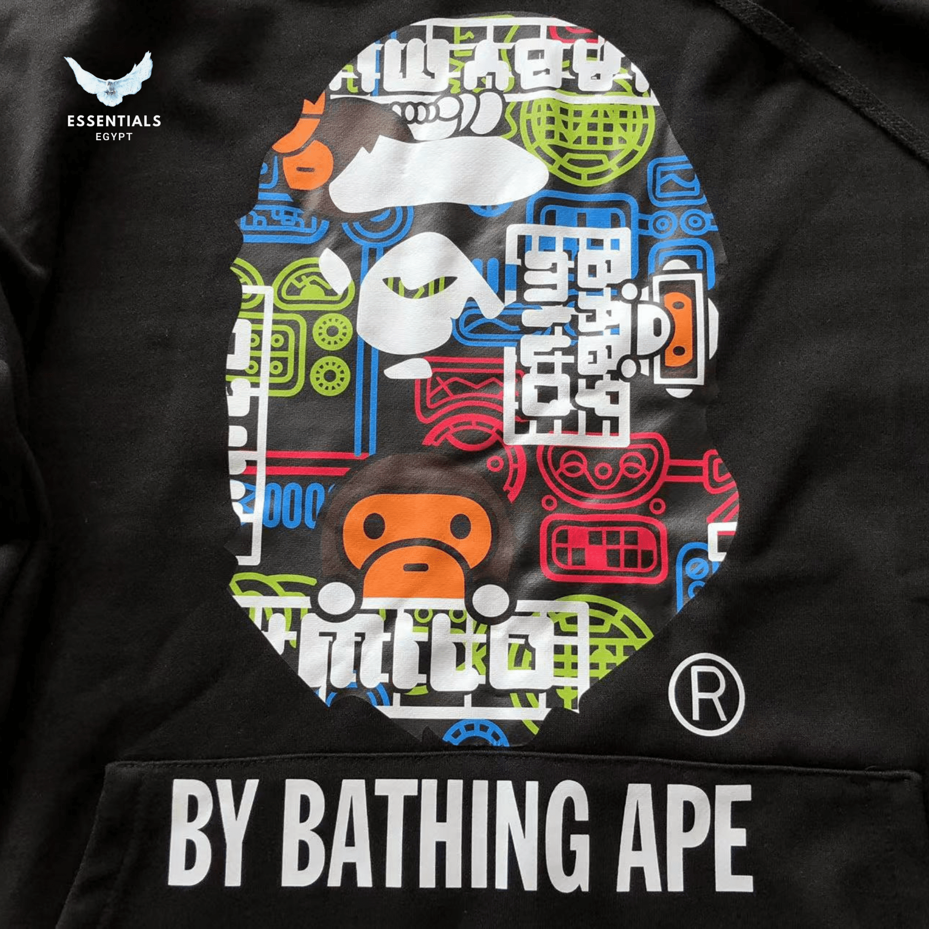 BAPE Multi - Ape Grid Hoodie – Black & Beige - ESSENTIALS EGYPT