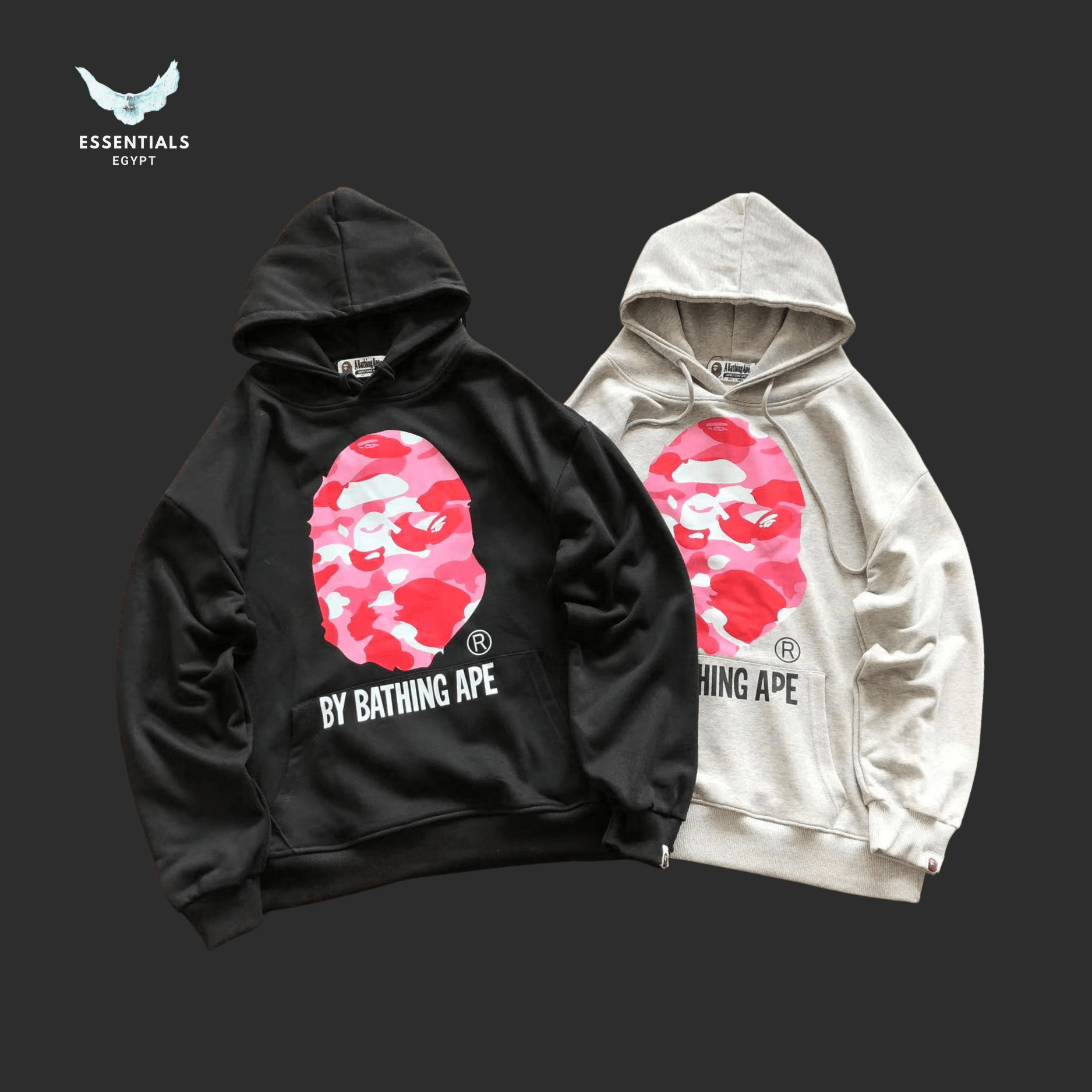 BAPE Pink Camo Ape Hoodie – 135 Drop - ESSENTIALS EGYPT