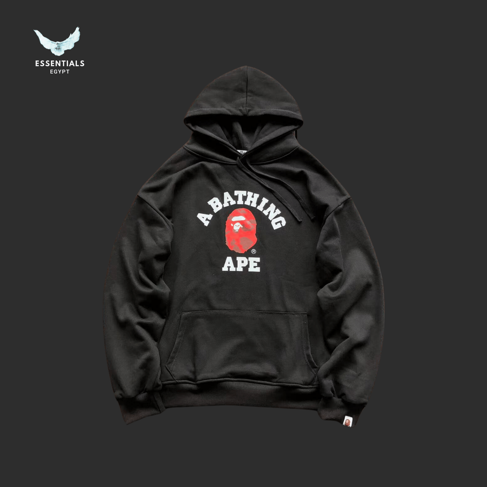 BAPE Red Circle Logo Hoodie – Minimal Drop - ESSENTIALS EGYPT