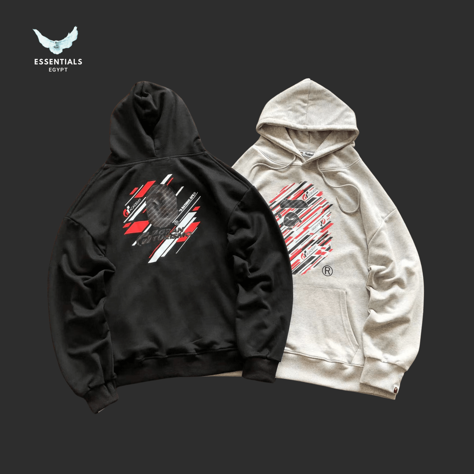 BAPE Hoodie – Slashed Ape Logo - ESSENTIALS EGYPT