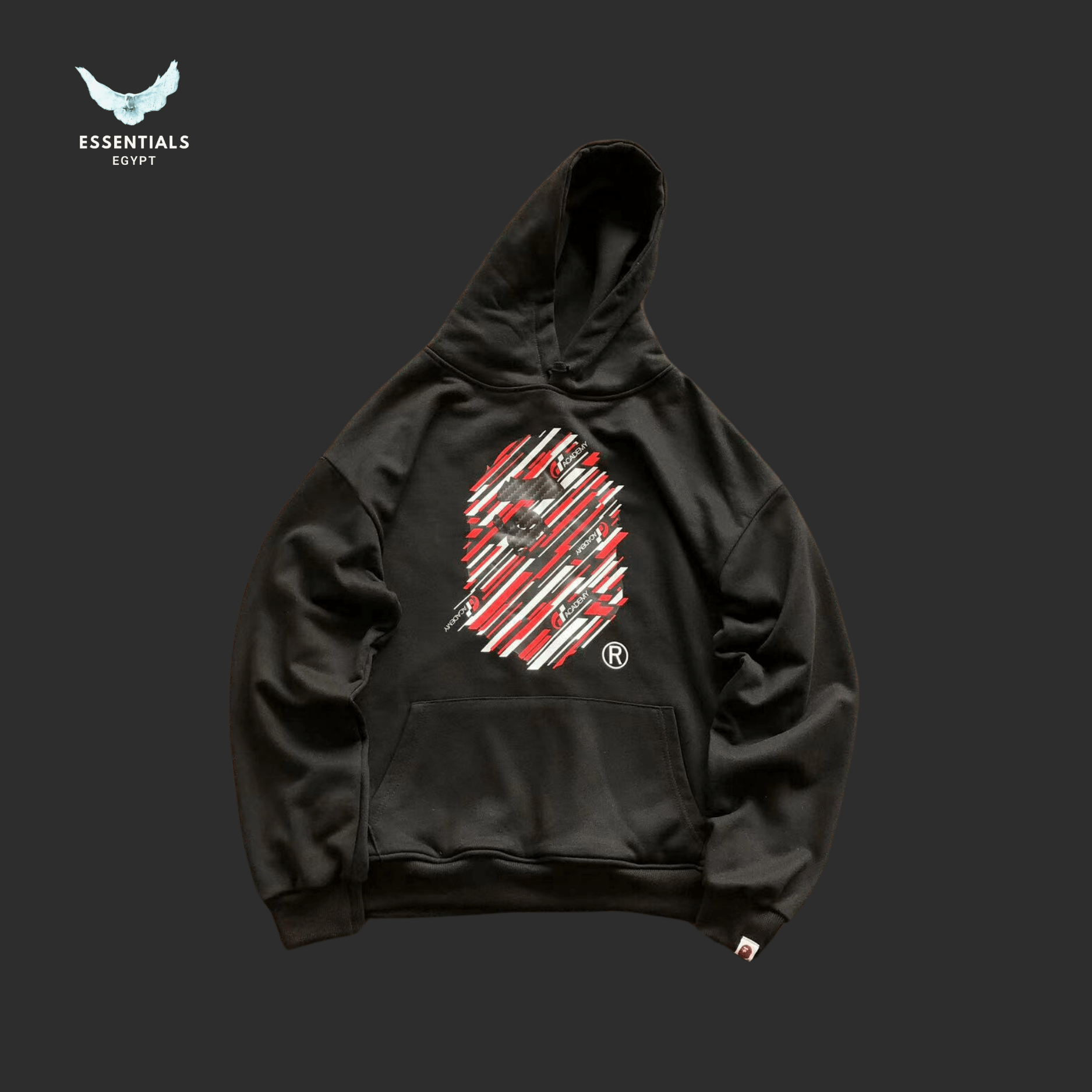 BAPE Hoodie – Slashed Ape Logo - ESSENTIALS EGYPT