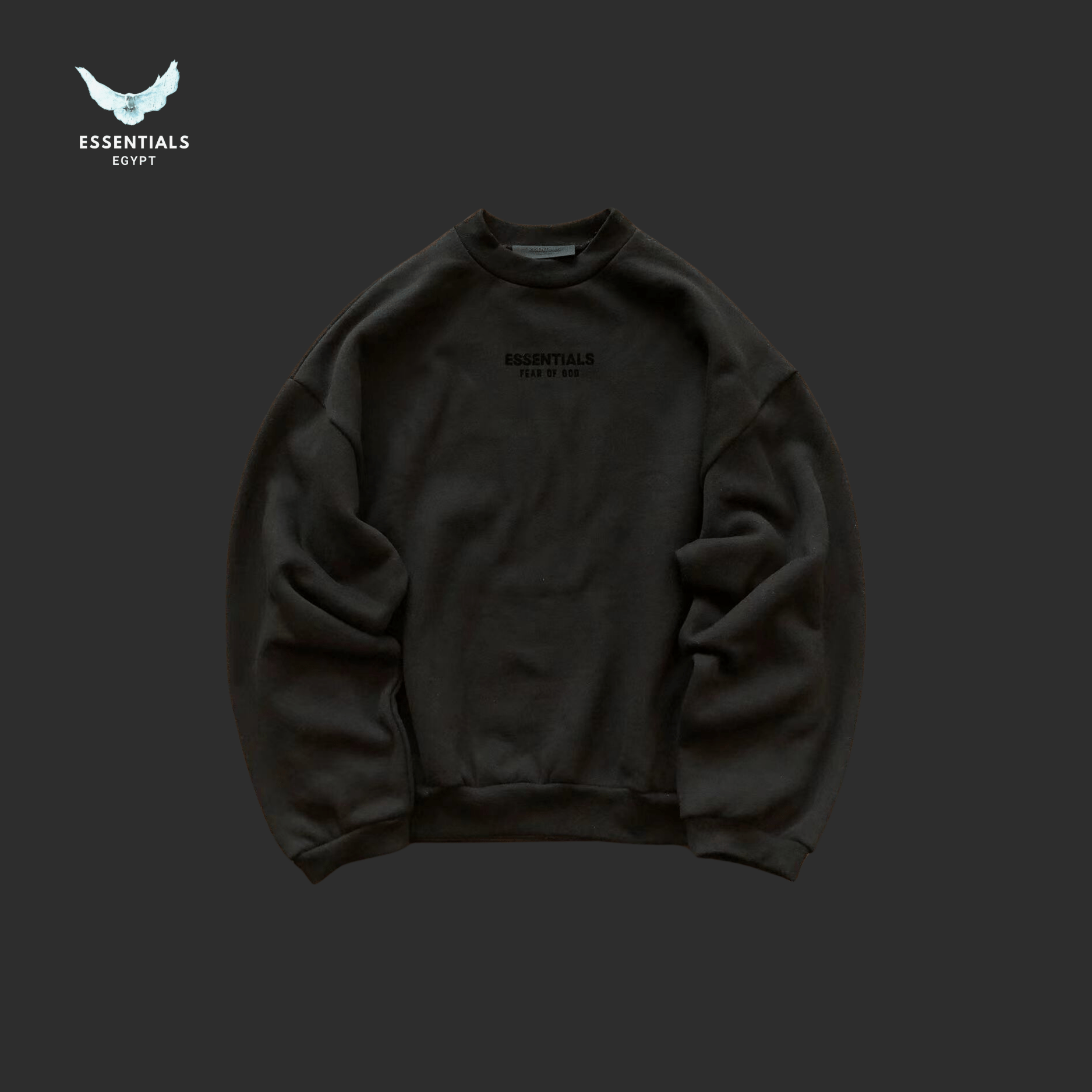 Essentials Sweatshirt – Classic Black & Cream - ESSENTIALS EGYPT