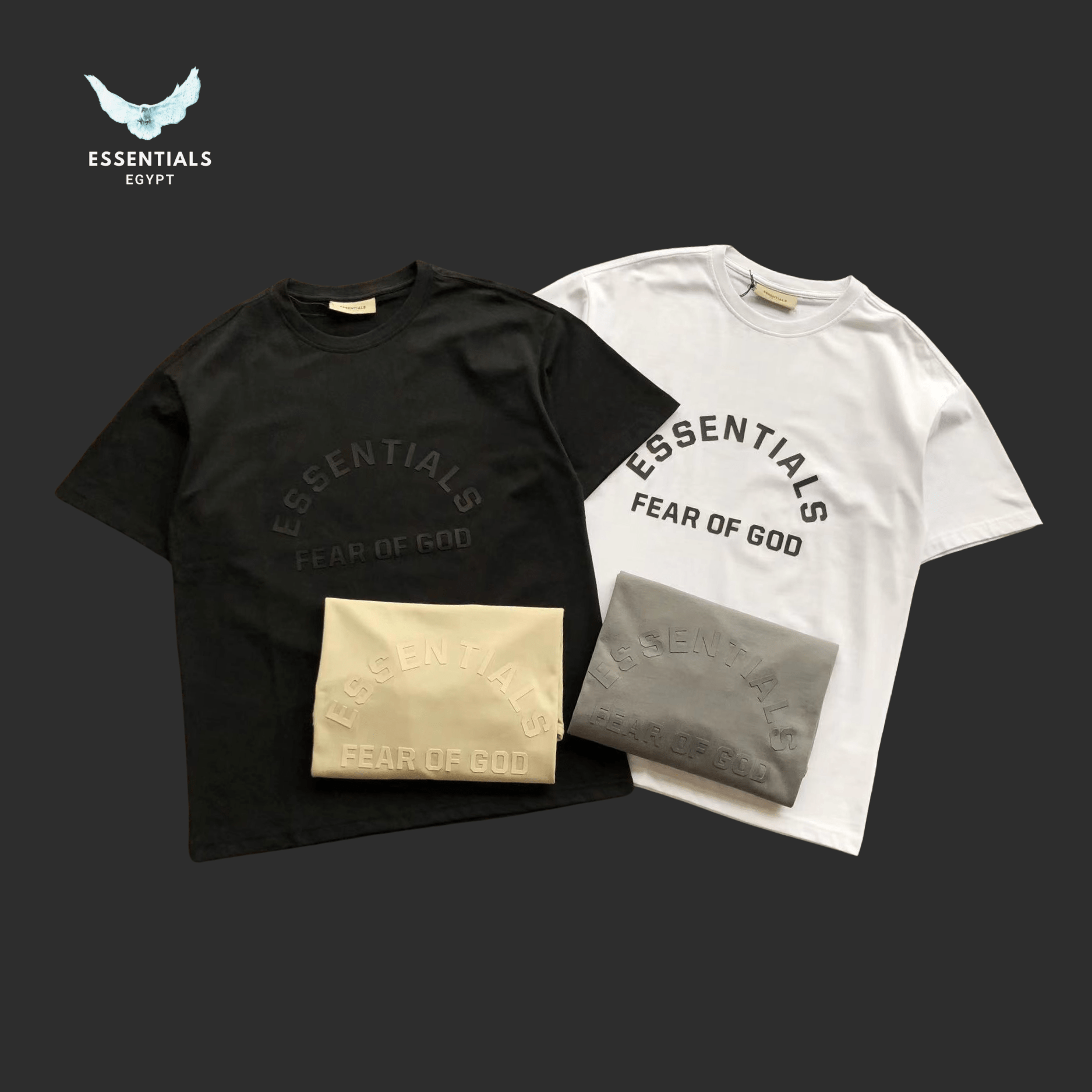 Essentials T-Shirt – Shadow Chest Logo - ESSENTIALS EGYPT