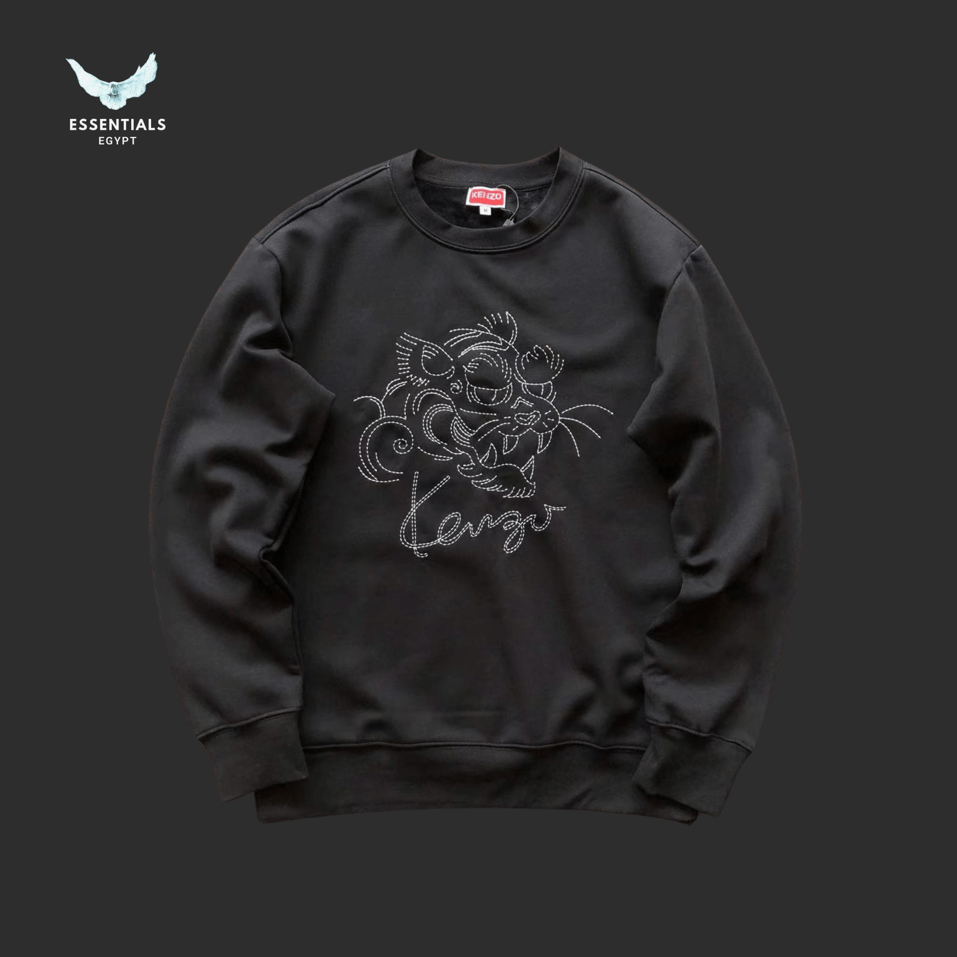 Kenzo Sweater – Black with Black Tiger - ESSENTIALS EGYPT