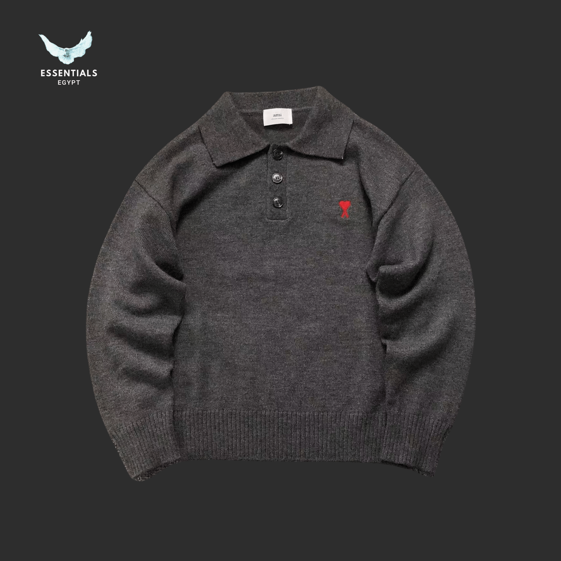 AMI Paris Sweatshirt – Polo Edition Embroidered - ESSENTIALS EGYPT