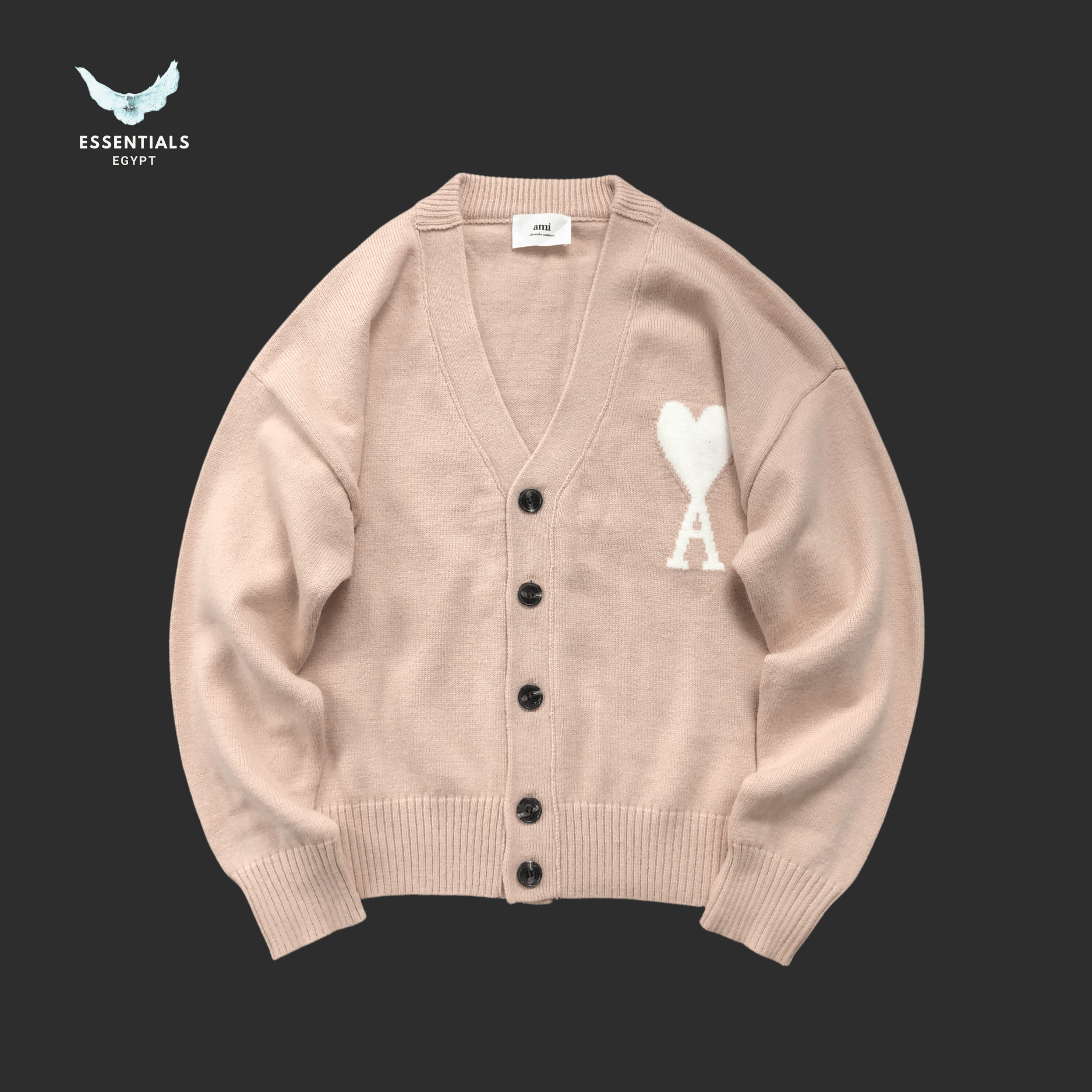AMI Paris Sweatshirt – Heart Logo Cardigan - ESSENTIALS EGYPT