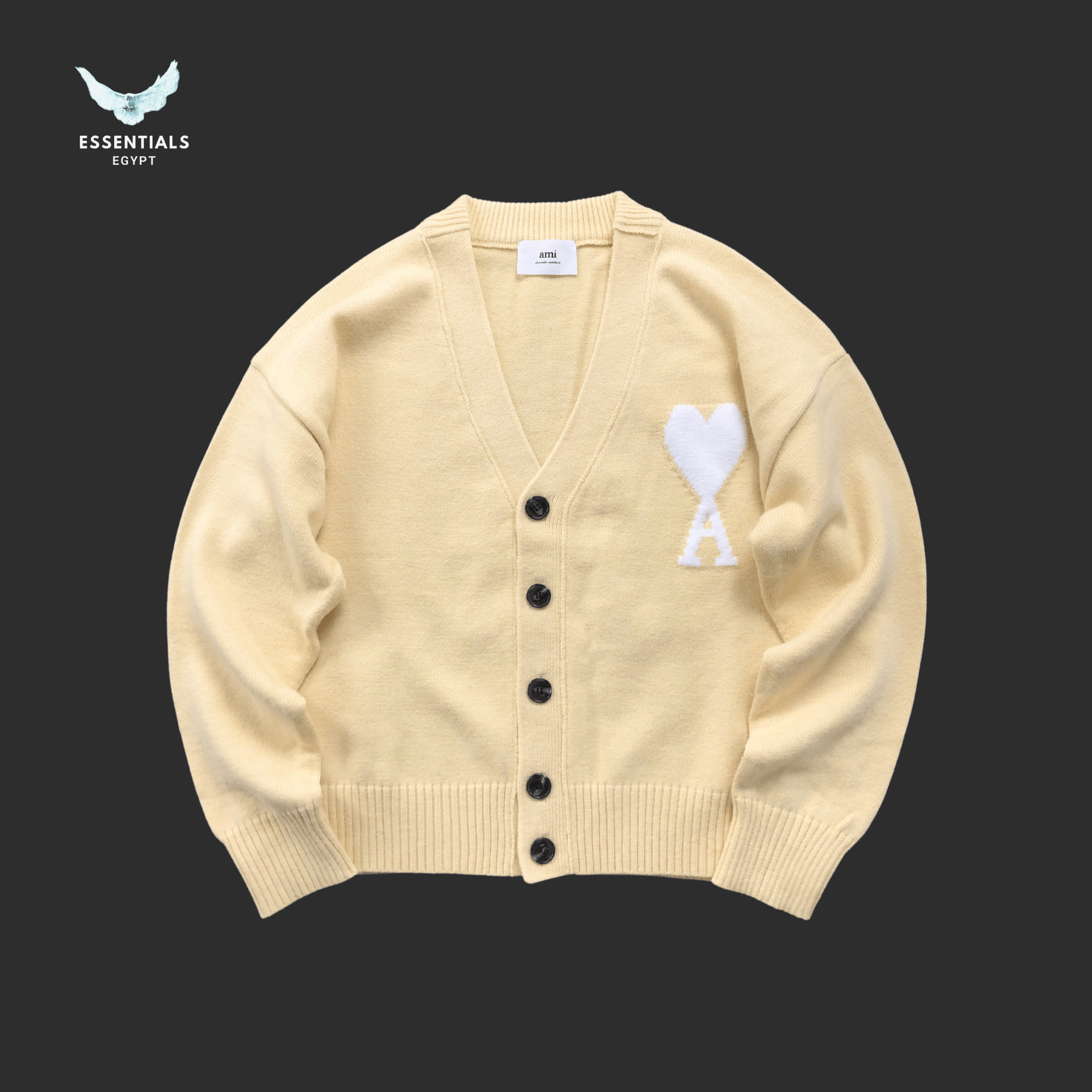 AMI Paris Sweatshirt – Heart Logo Cardigan - ESSENTIALS EGYPT