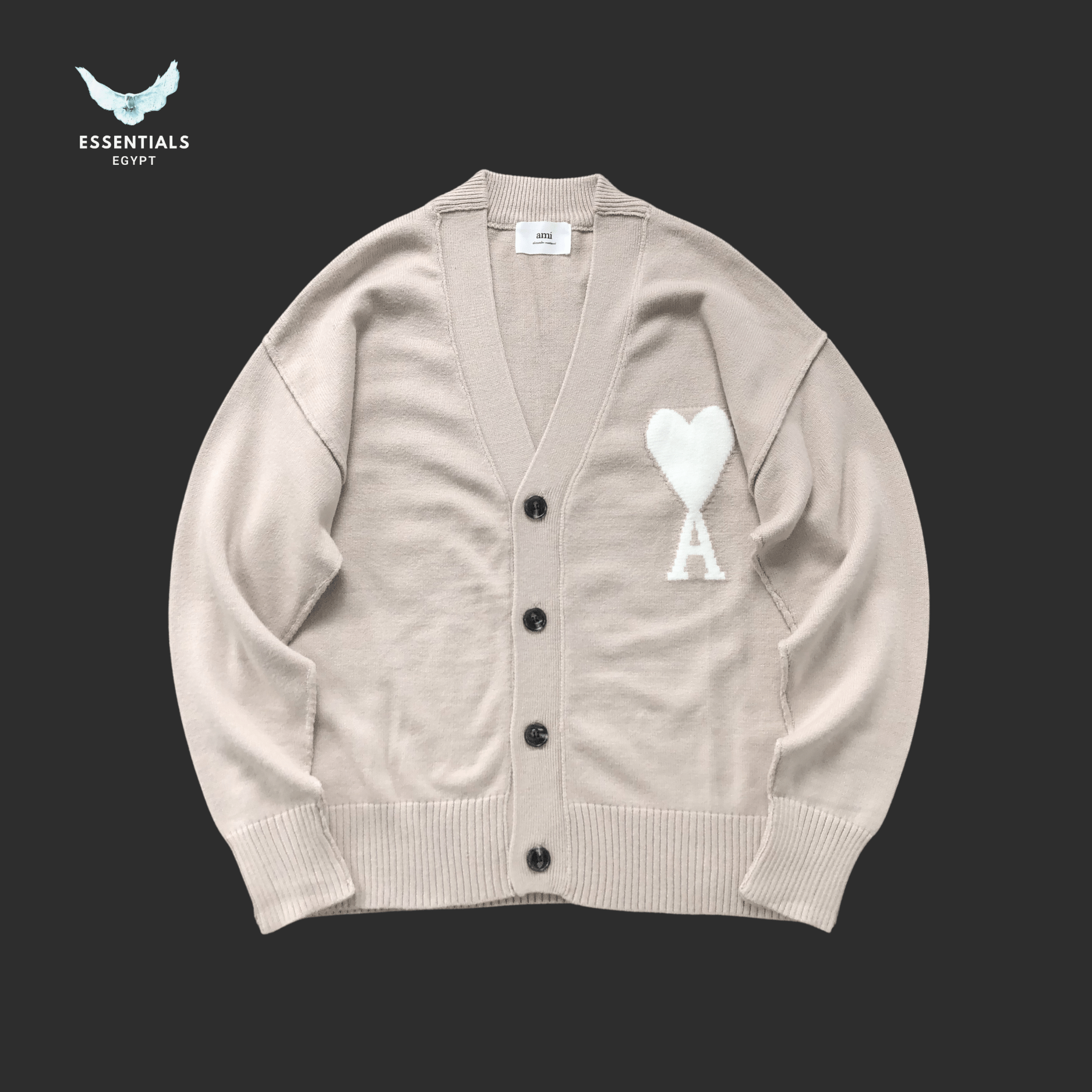 AMI Paris Sweatshirt – Heart Logo Cardigan - ESSENTIALS EGYPT