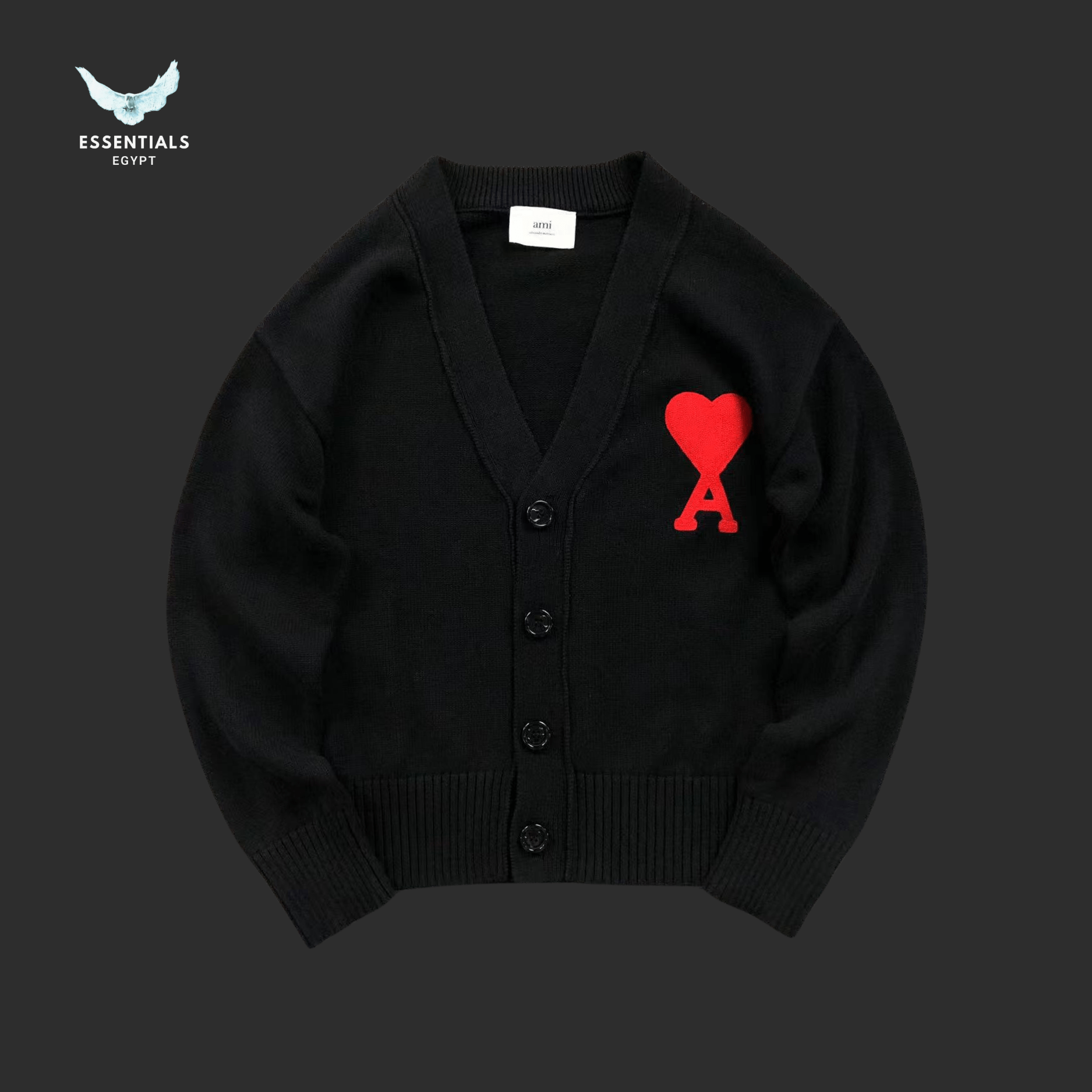 AMI Paris Sweatshirt – Crew Fit Multi Logo - ESSENTIALS EGYPT