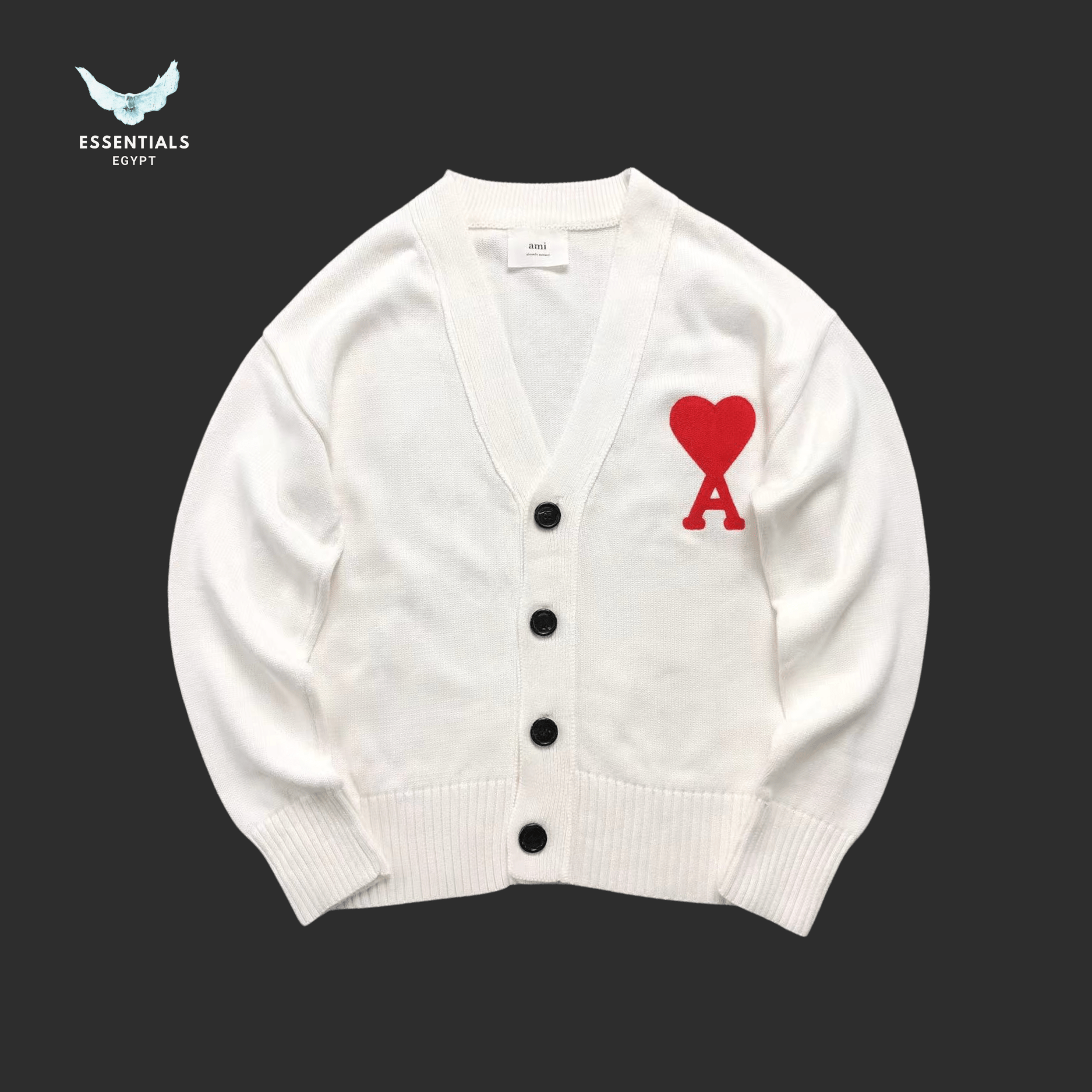 AMI Paris Sweatshirt – Crew Fit Multi Logo - ESSENTIALS EGYPT