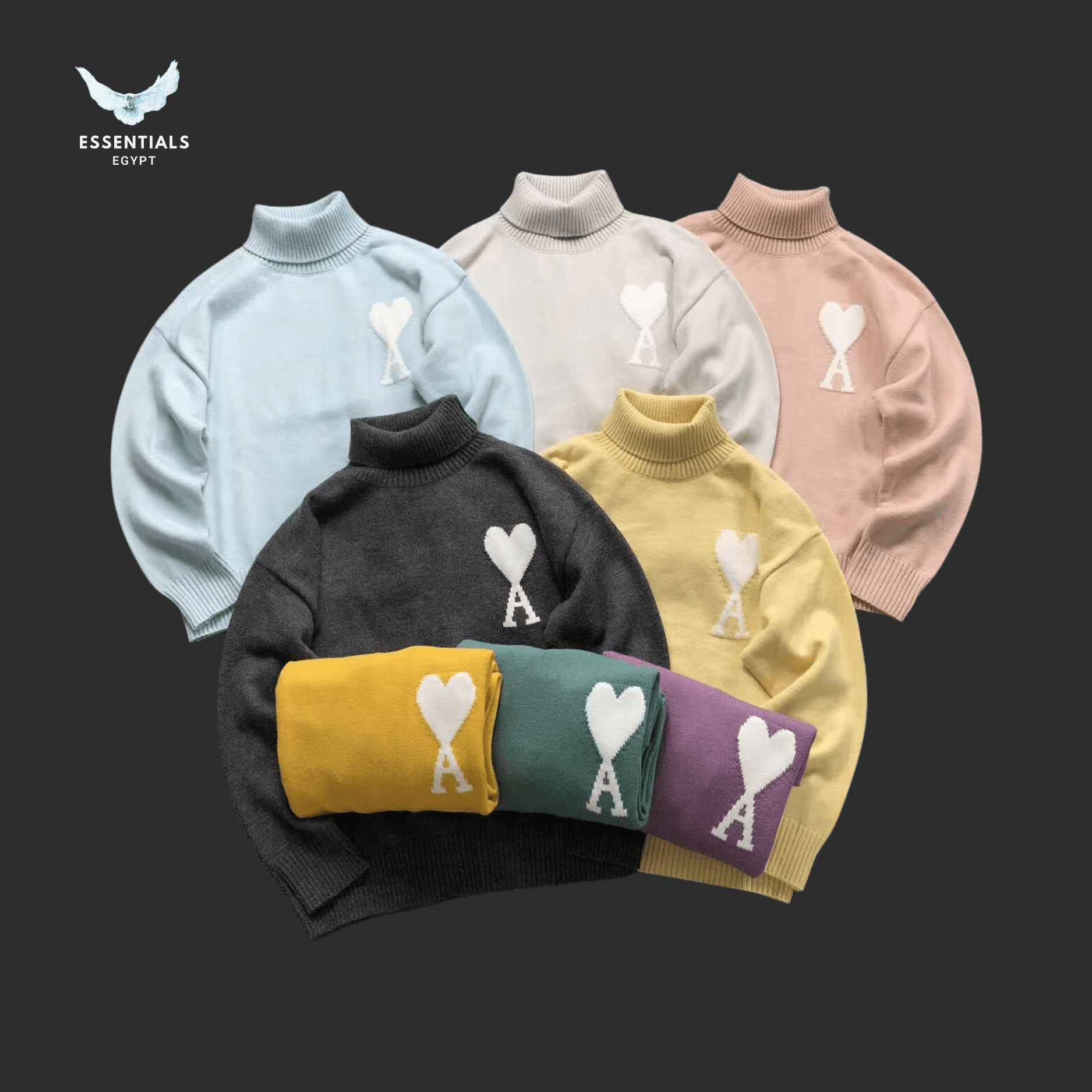 AMI Paris Sweatshirt – Soft Knit Pastel Heart - ESSENTIALS EGYPT